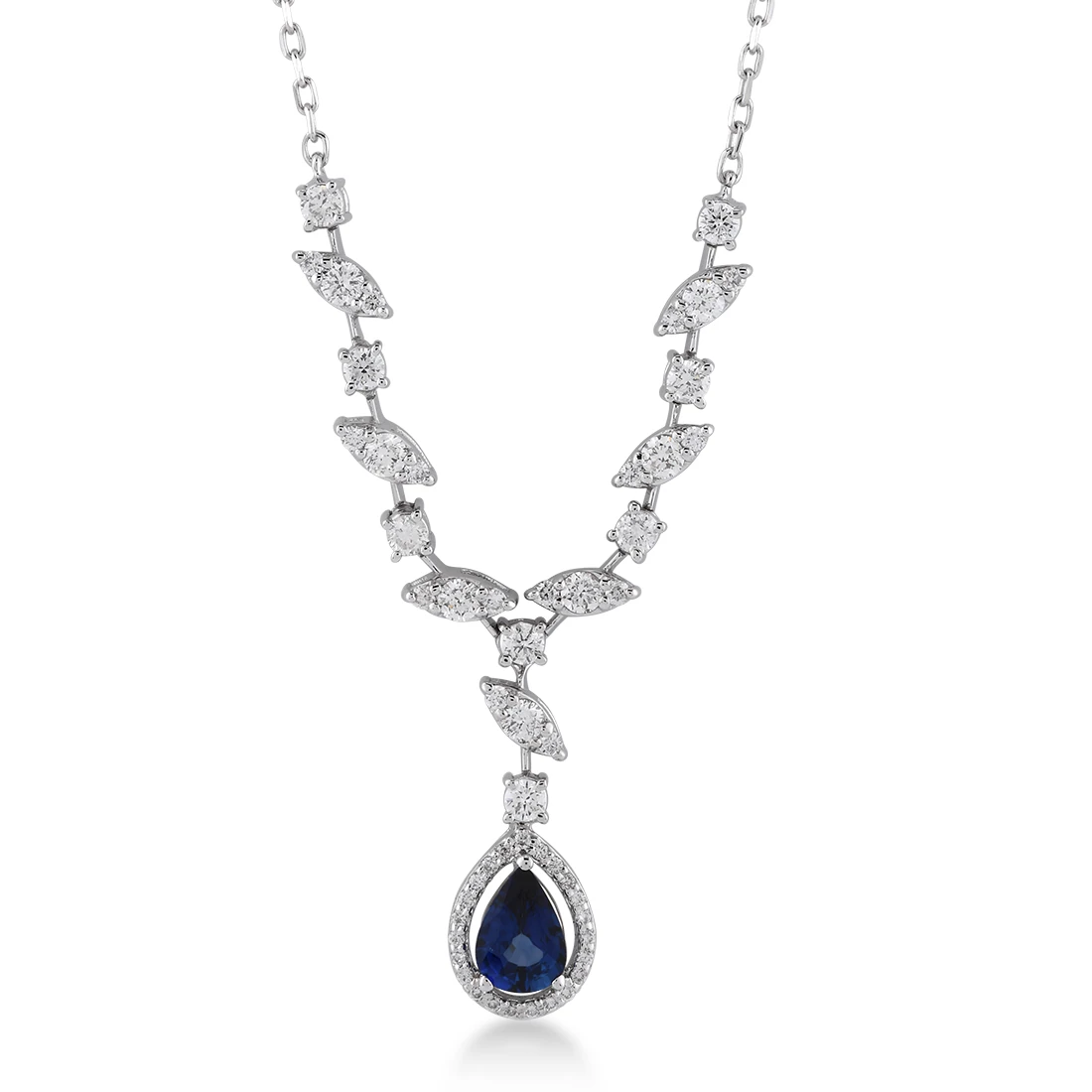 1,60 Karat Pırlanta Safir Kolye