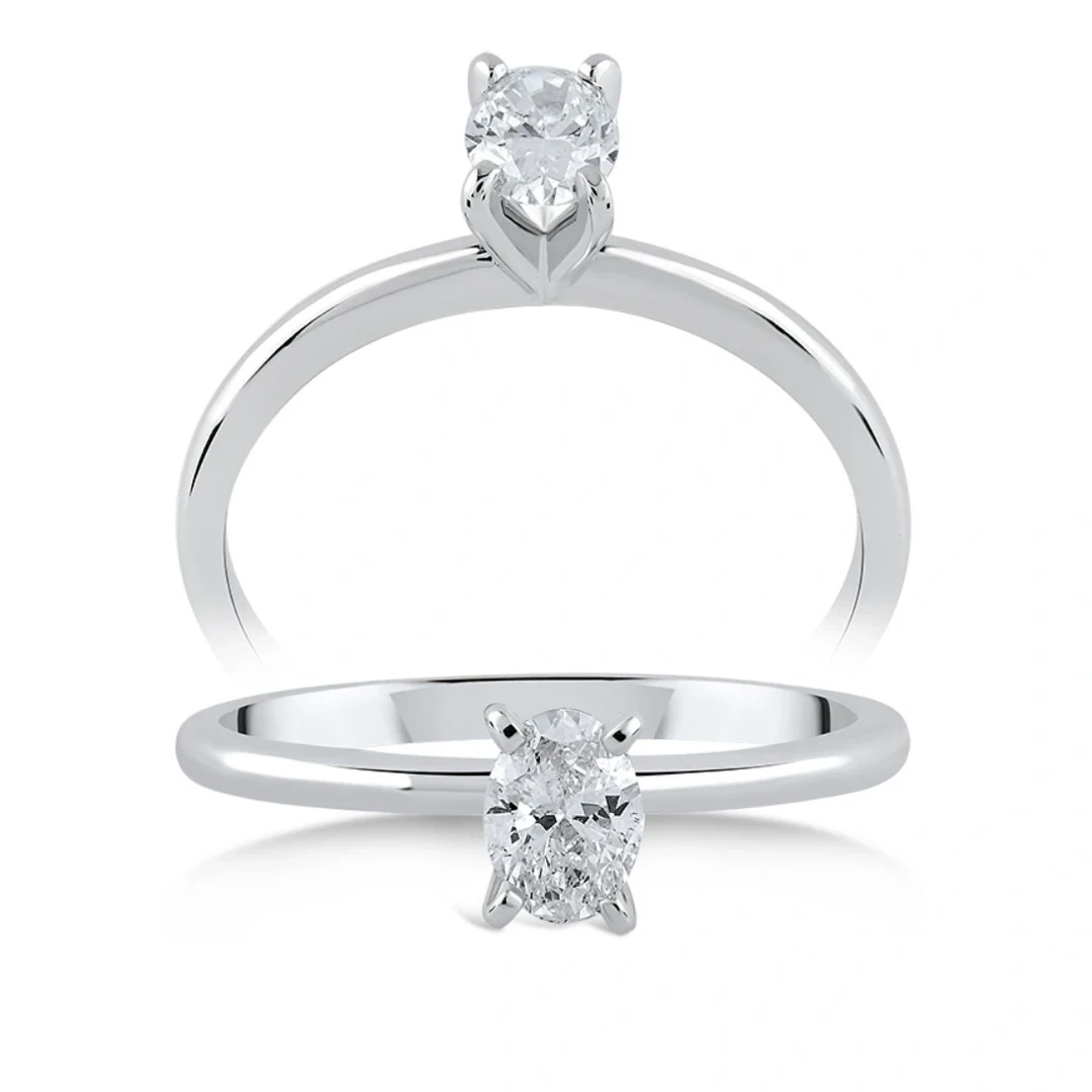 0,45 Karat Oval Tektaş Pırlanta Yüzük