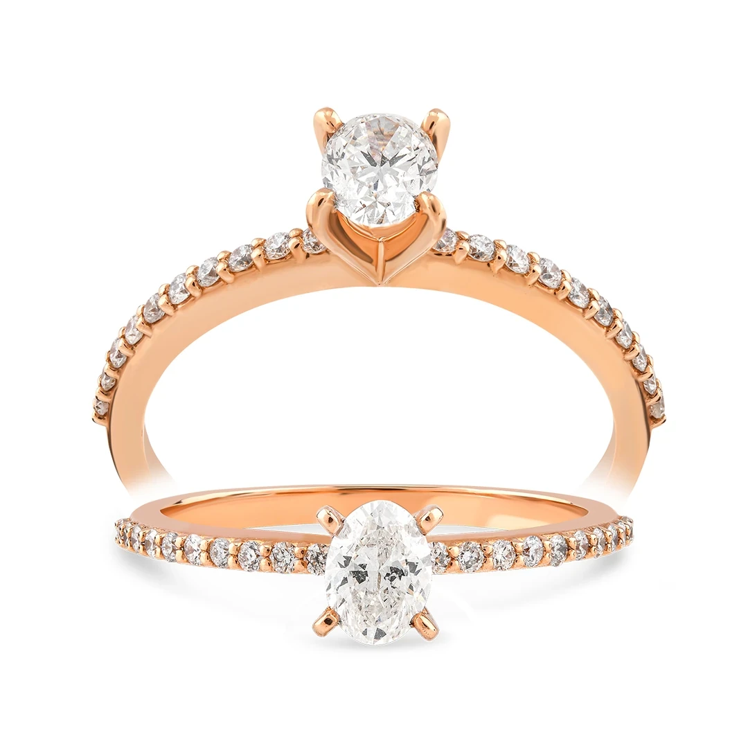 0,44 Karat Oval Tektaş Pırlanta Yüzük