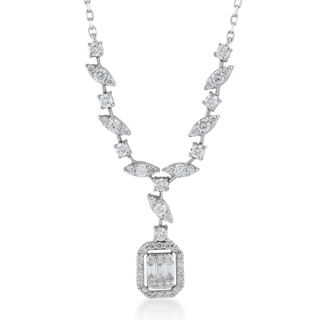 1,25 Karat Baget Tasarım Pırlanta Kolye