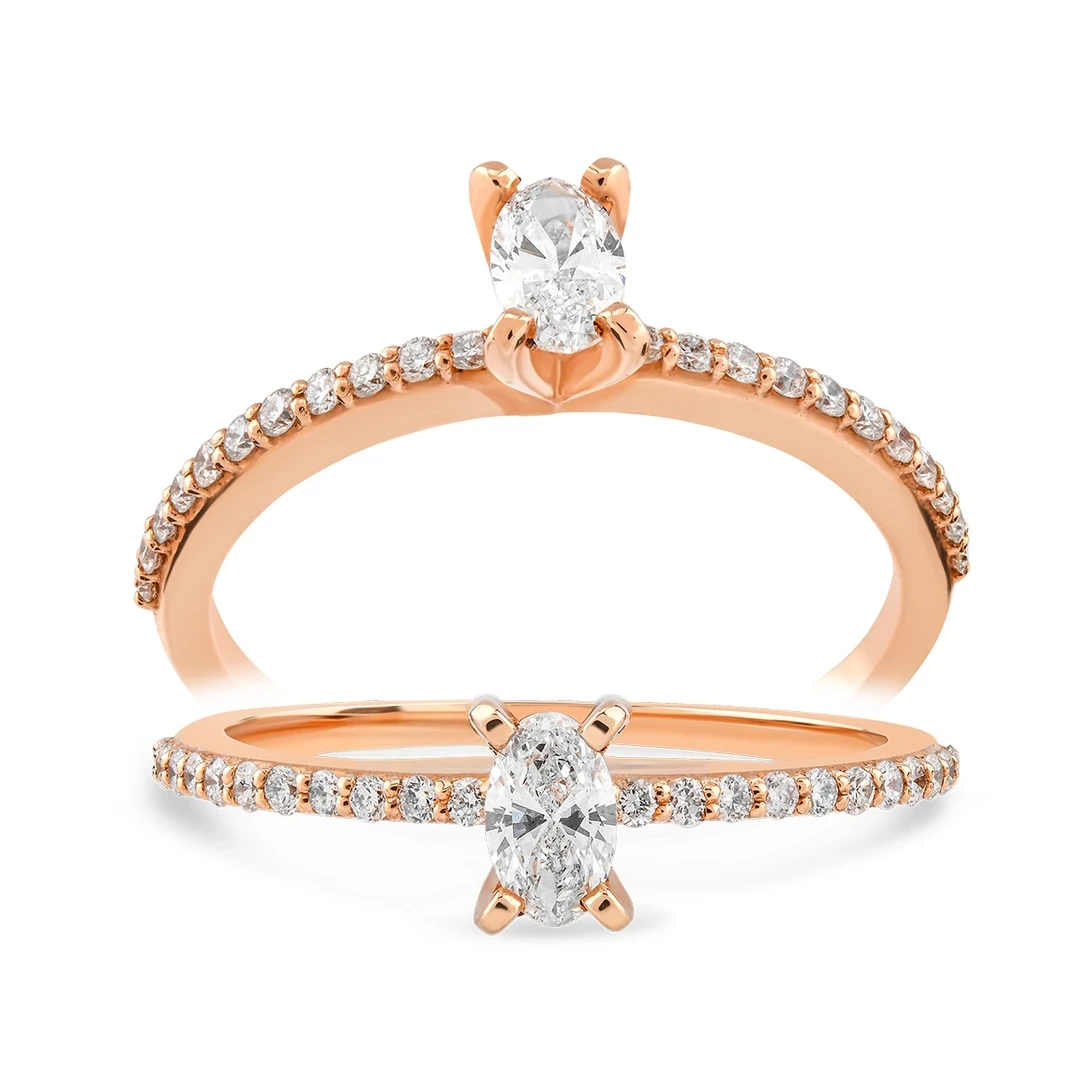 0,34 Karat Oval Tektaş Pırlanta Yüzük