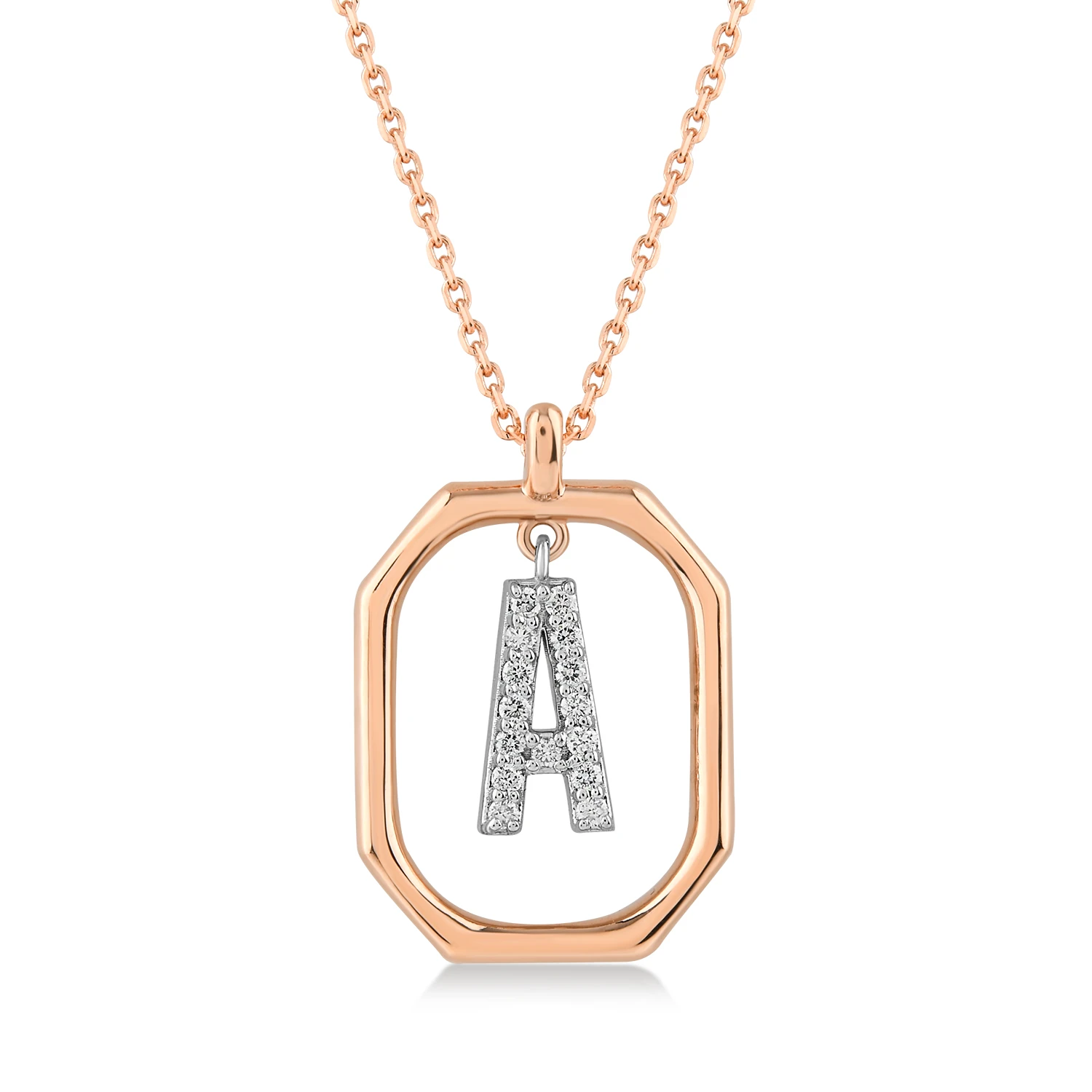 0,11 Karat A Harfi Pırlanta Kolye