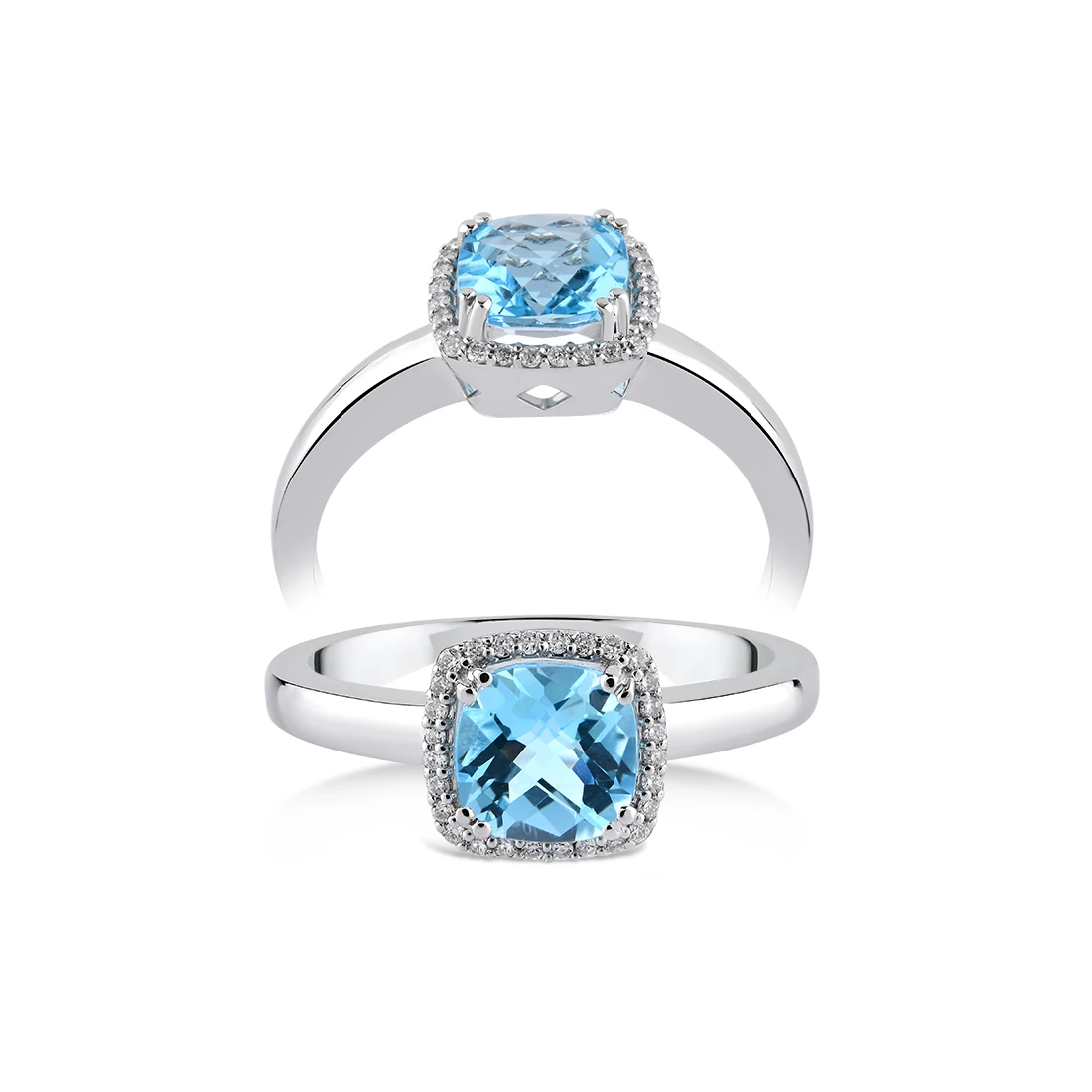 0,97 Karat Pırlanta Blue Topaz Yüzük