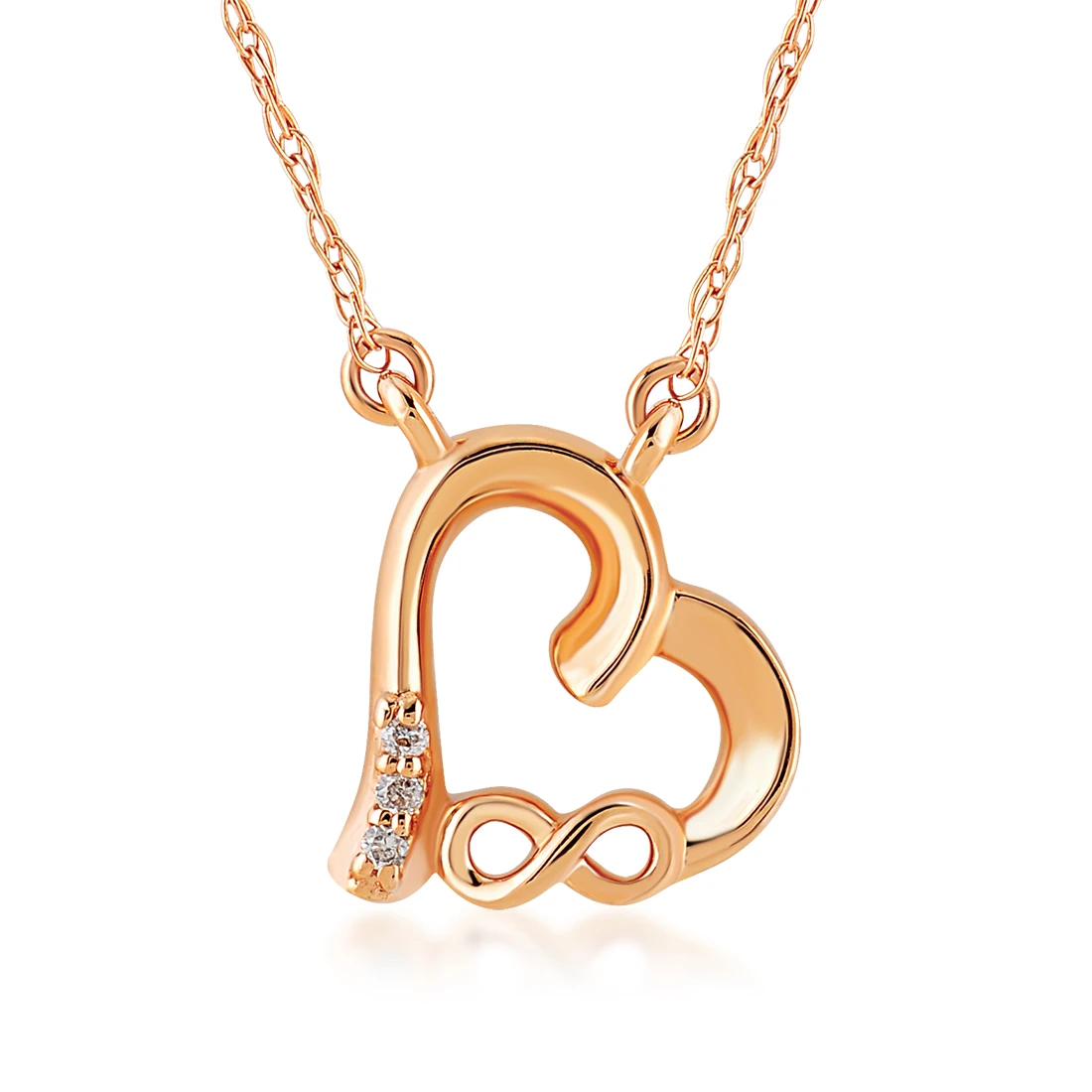 Pırlanta Altın Kalp Sonsuzluk Kolye