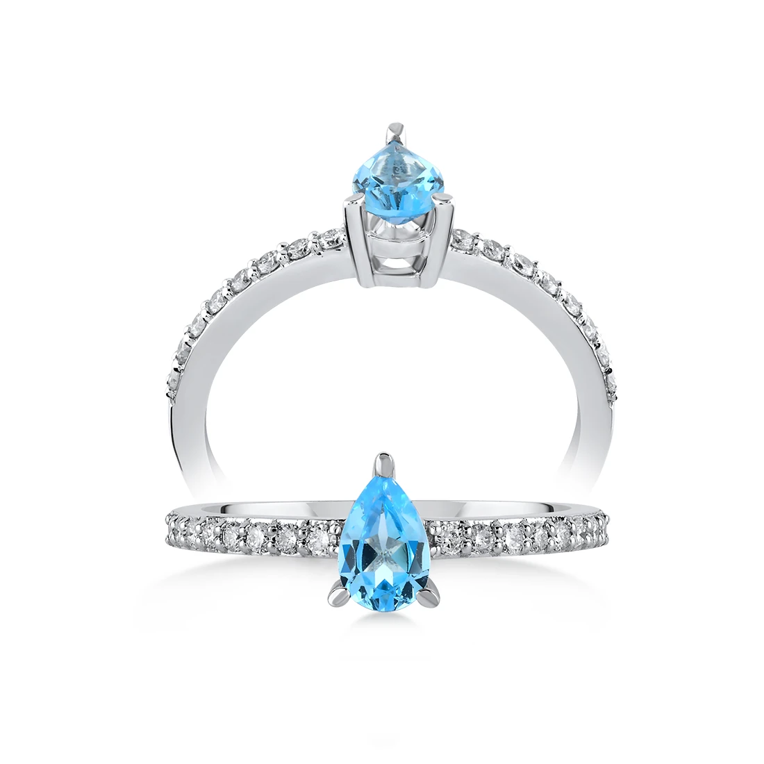 0,60 Karat Pırlanta Blue Topaz Yüzük