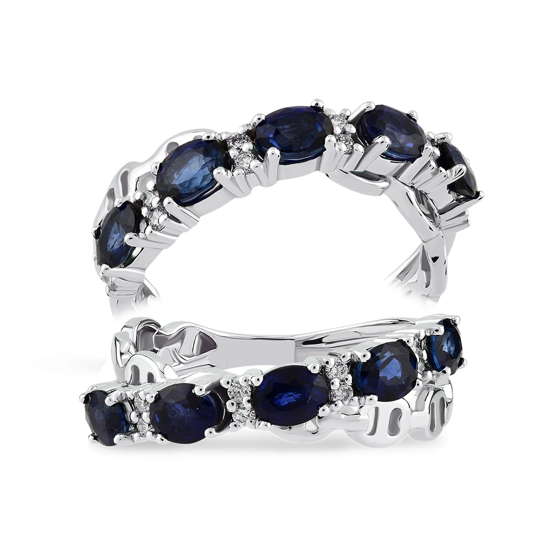 1.30 Karat Pırlanta Safir Yüzük