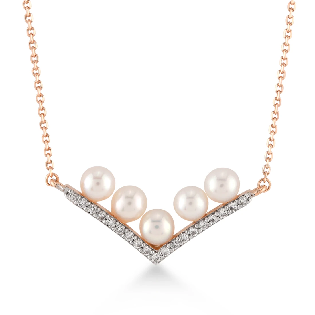 0,70 Karat Tasarım Pırlanta İnci Kolye