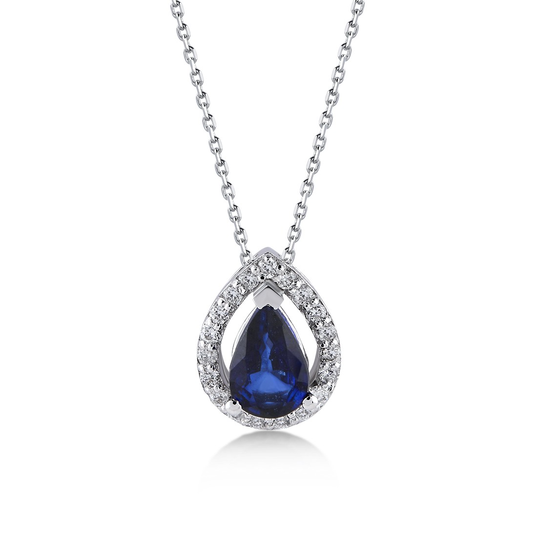 0,39 Karat Pırlanta Safir Kolye