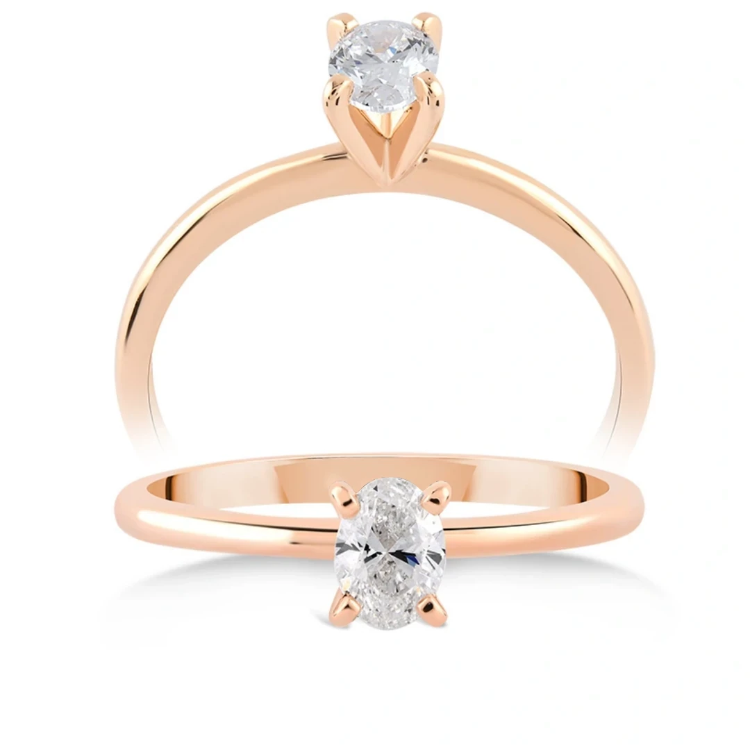 0,40 Karat Oval Tektaş Pırlanta Yüzük