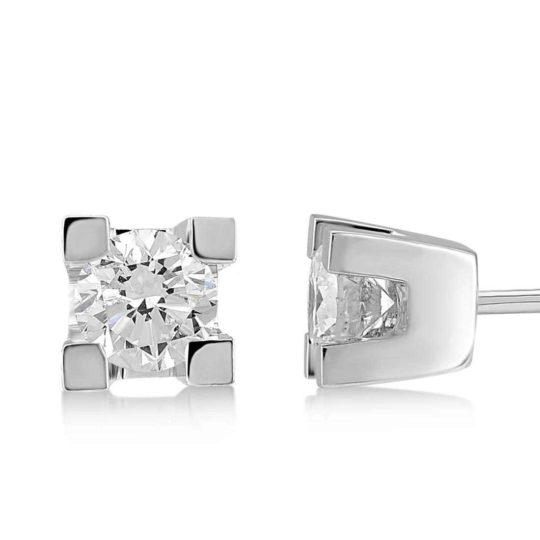 0,70 Karat Pırlanta Tektaş Küpe