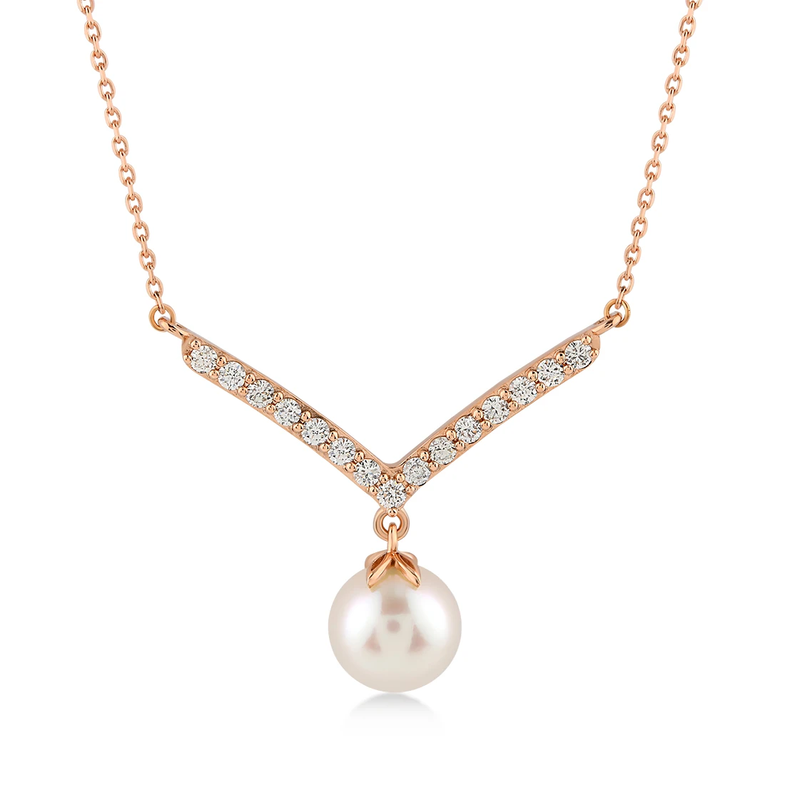 1,10 Karat Tasarım Pırlanta İnci Kolye