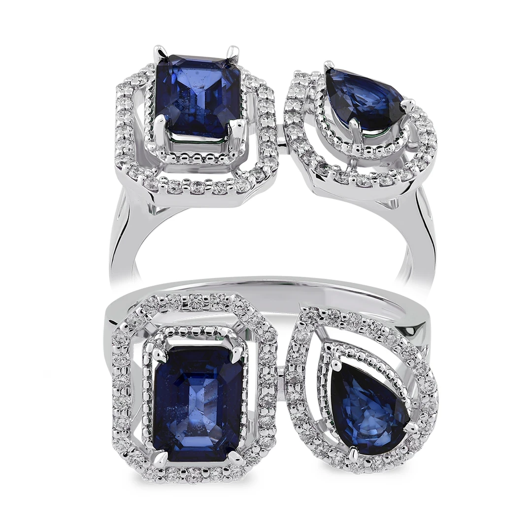 1,70 Karat Pırlanta Safir Yüzük