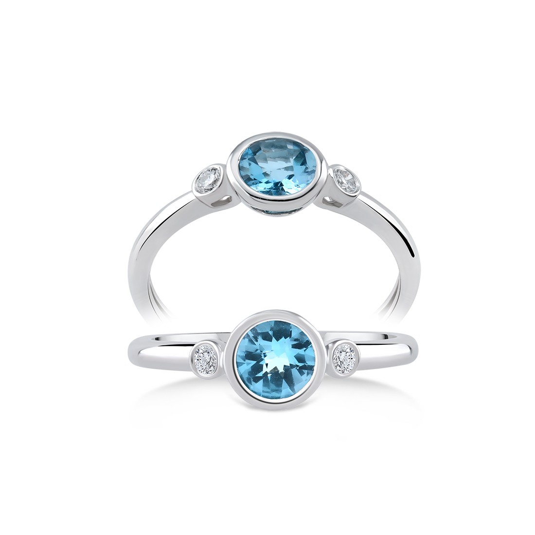 0,55 Karat Pırlanta Blue Topaz Yüzük