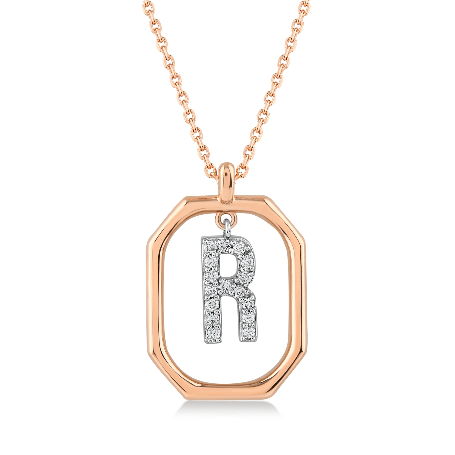 0,09 Karat R Harfi Pırlanta Kolye