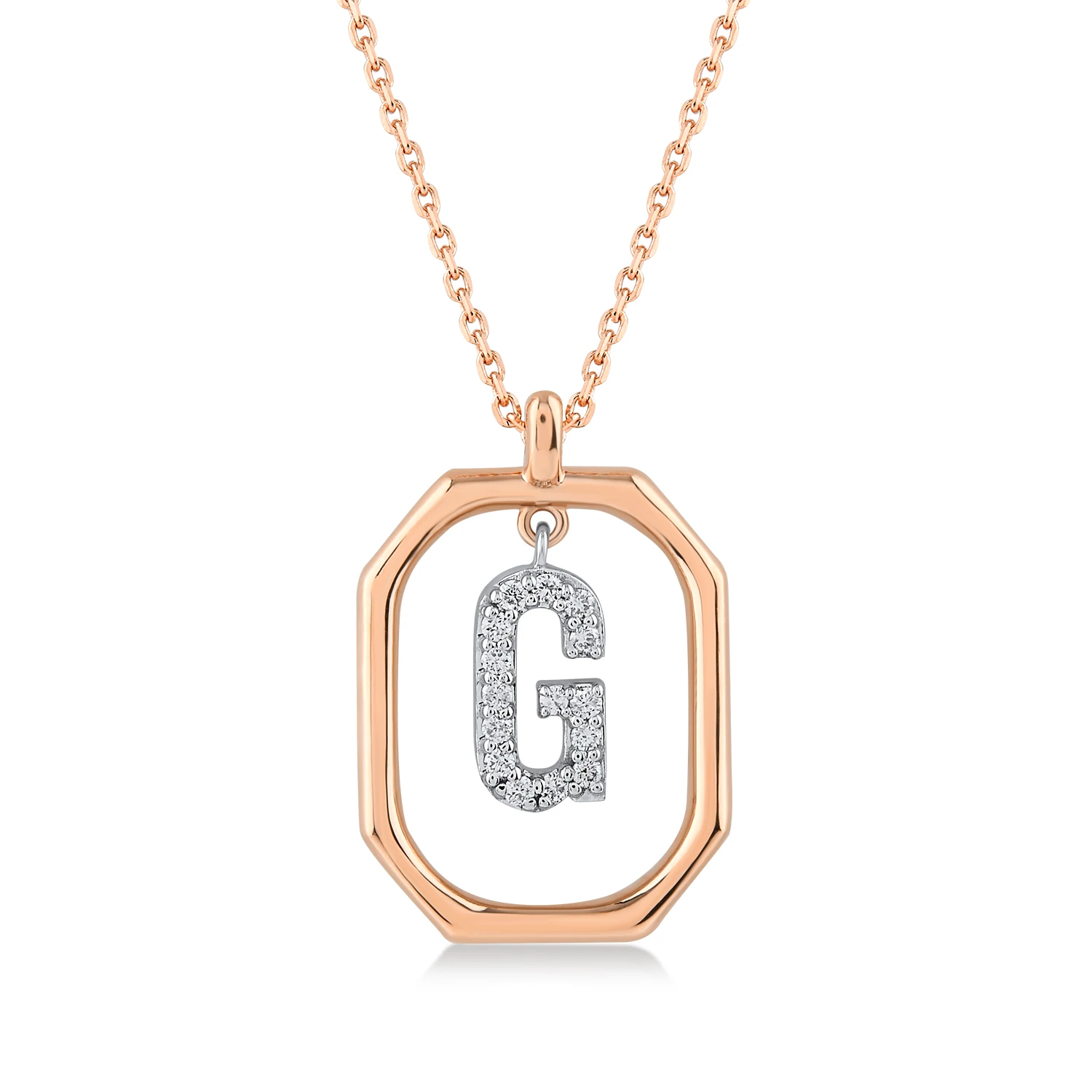 0,11 Karat G Harfi Pırlanta Kolye