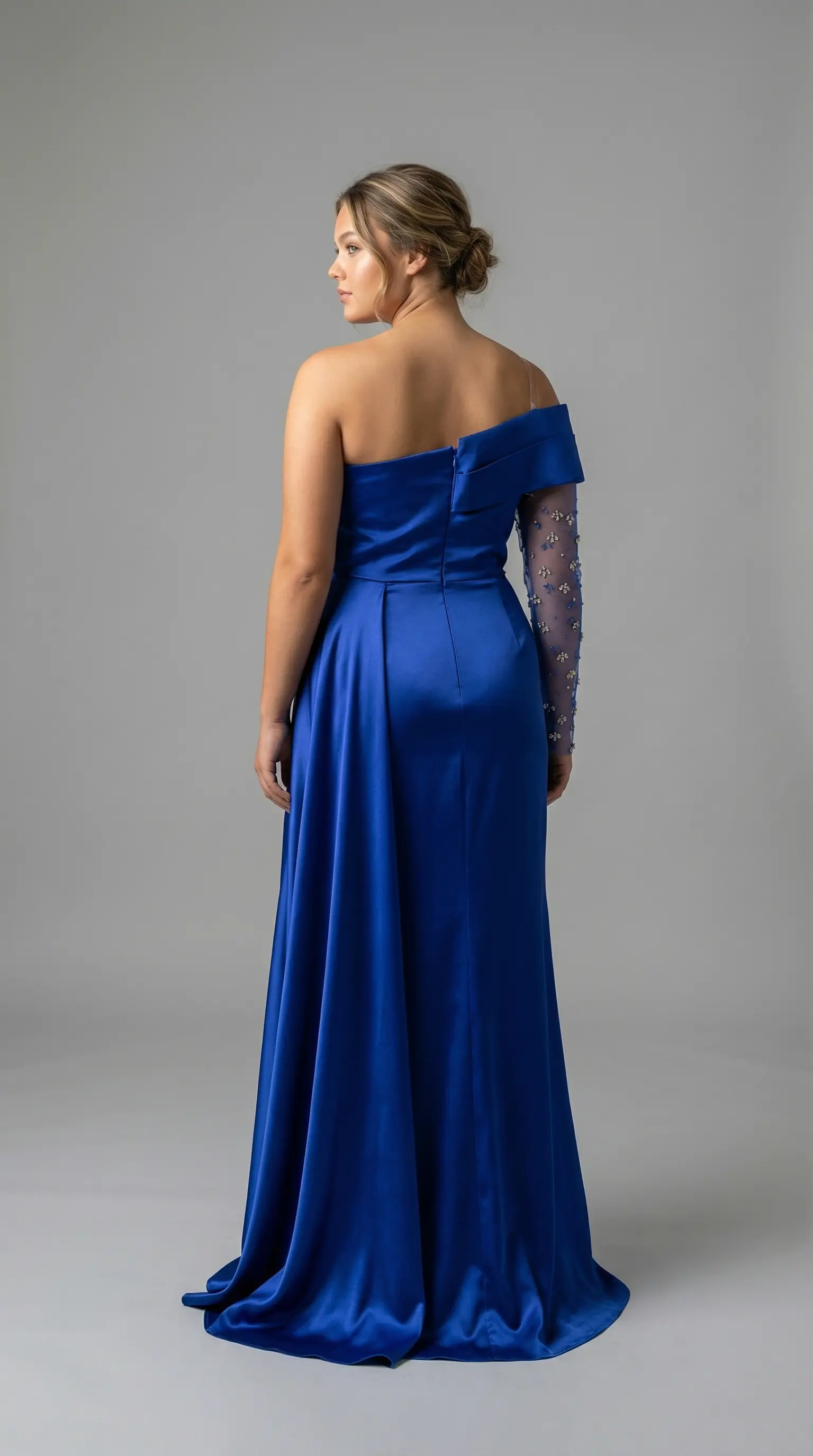 sachin and babi light blue dress One Shoulder Plus-Size Formal Dresses & Evening Gowns main image 1