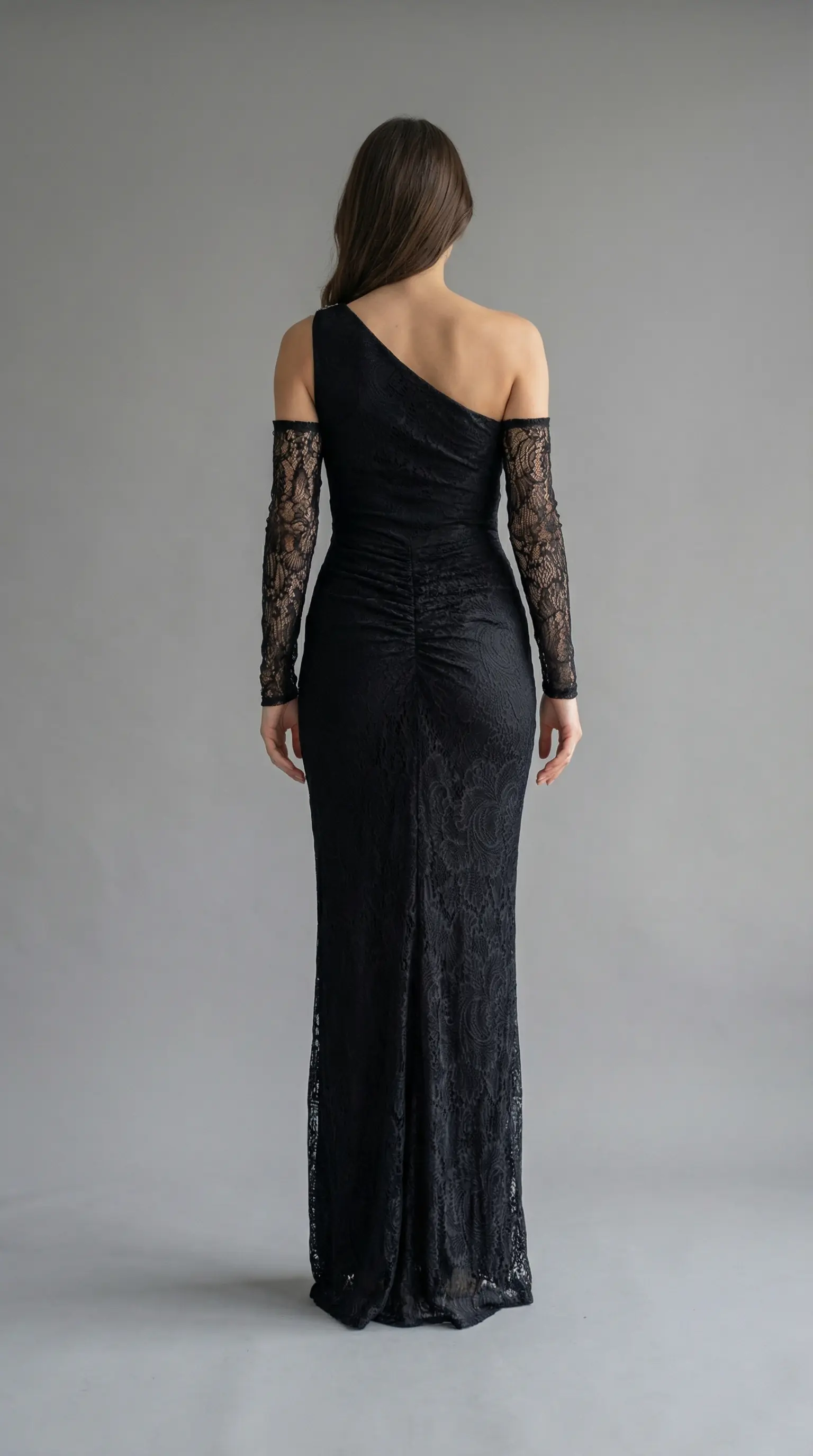 Black One Shoulder Lace Evening Dress | Elegant & Chic Design | Dekolte