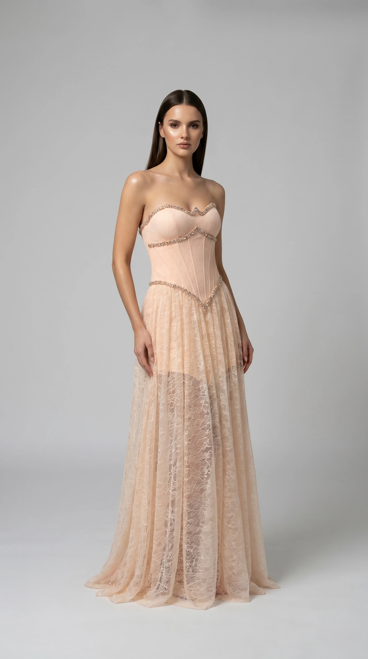 queen latifah formal dresses Salmon Satin Strapless Dress - Occasion Ready, XS Ellae Lisque - Elegant Dress for Events main image 0