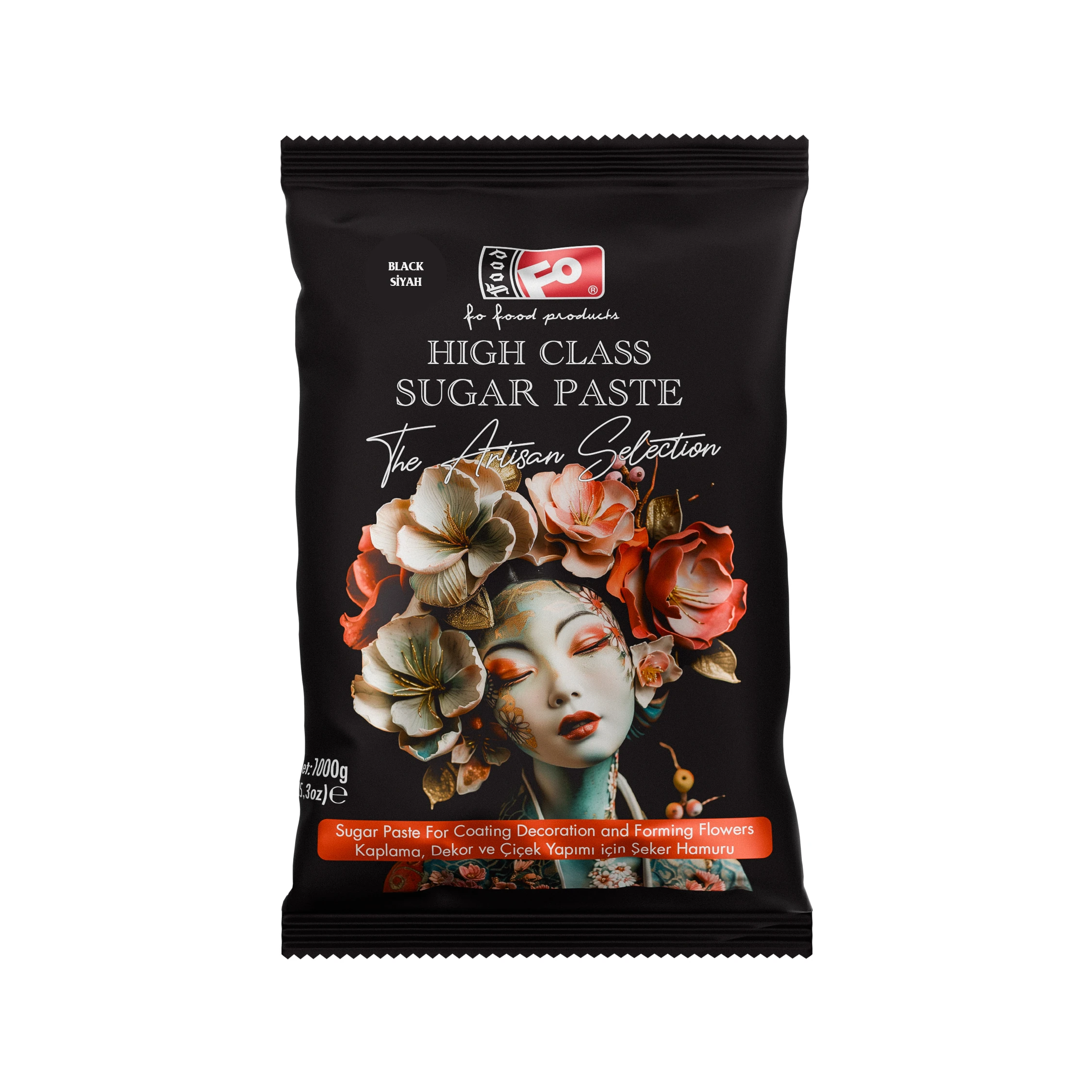Siyah High Class Kaplama, Dekor ve Çiçek Yapımı için Şeker Hamuru 1 kg