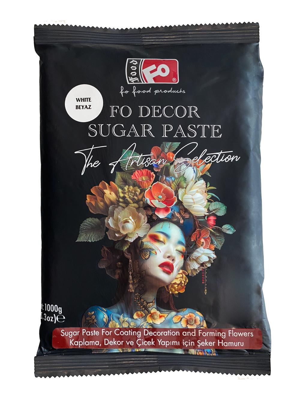 Beyaz Fodekor Kaplama, Dekor ve Çiçek Yapımı için Şeker Hamuru 1 kg Yeni