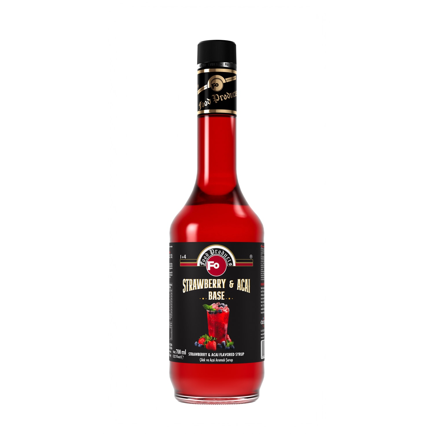 Çilek ve Açai Aromalı Baz Şurup 700 ml