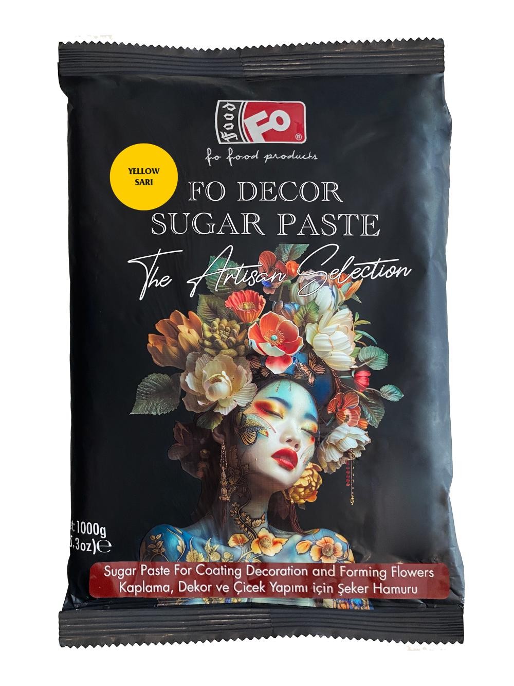 Sarı Fodekor Kaplama, Dekor ve Çiçek Yapımı için Şeker Hamuru 1 kg