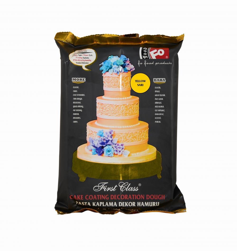 Sarı First Class Kaplama, Dekor ve Çiçek Yapımı için Şeker Hamuru 1 kg