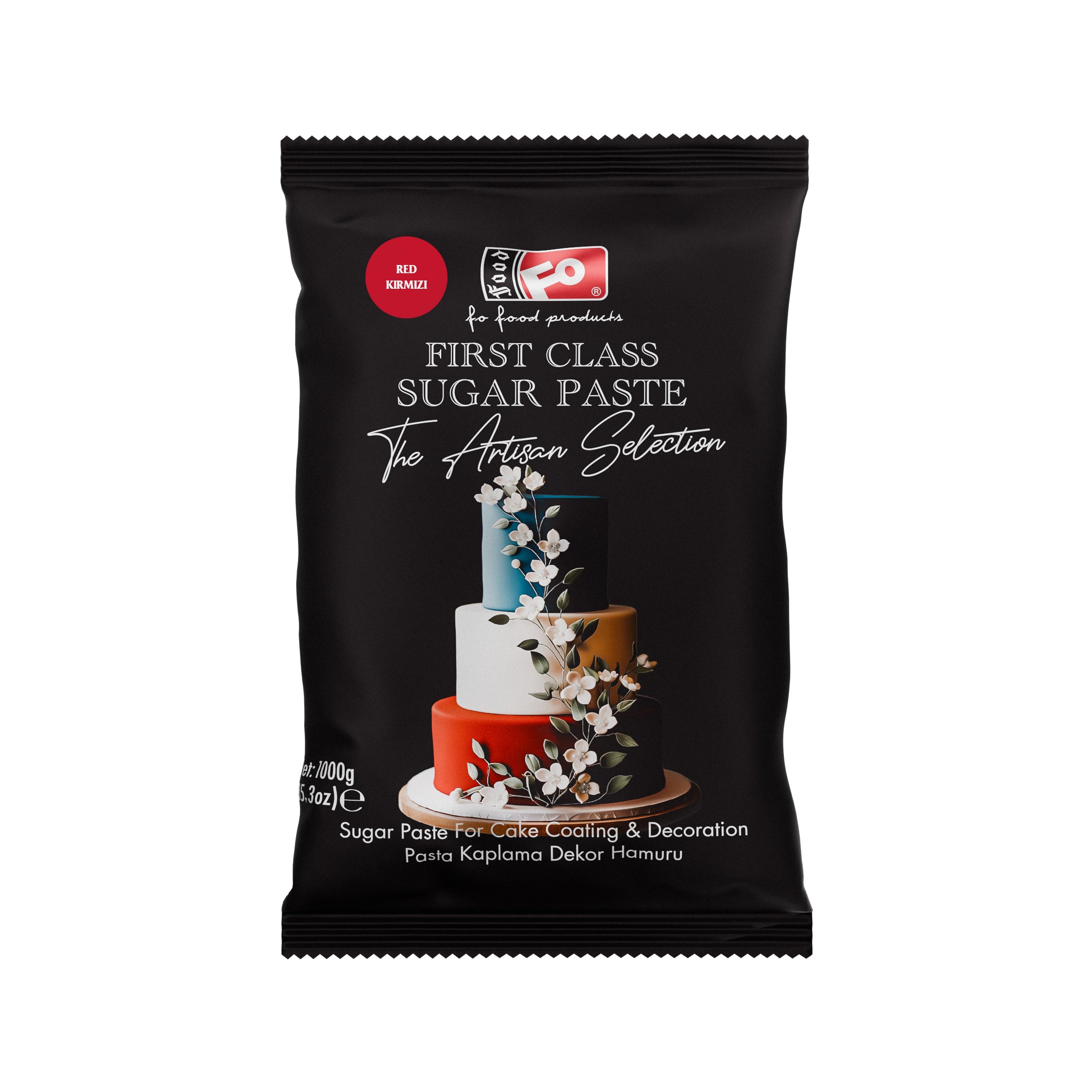 Kırmızı First Class Kaplama, Dekor ve Çiçek Yapımı için Şeker Hamuru 1 kg