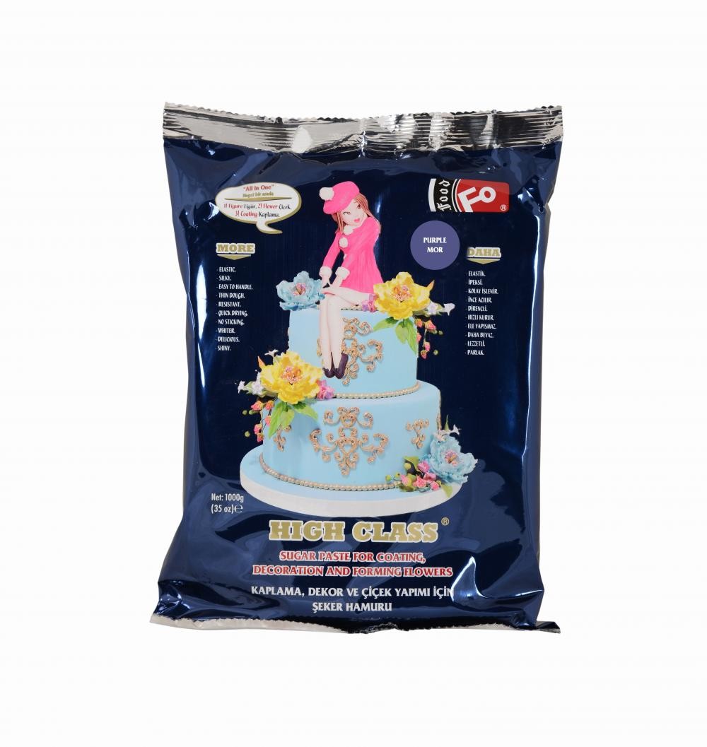 Mor High Class Kaplama, Dekor ve Çiçek Yapımı için Şeker Hamuru 1 kg