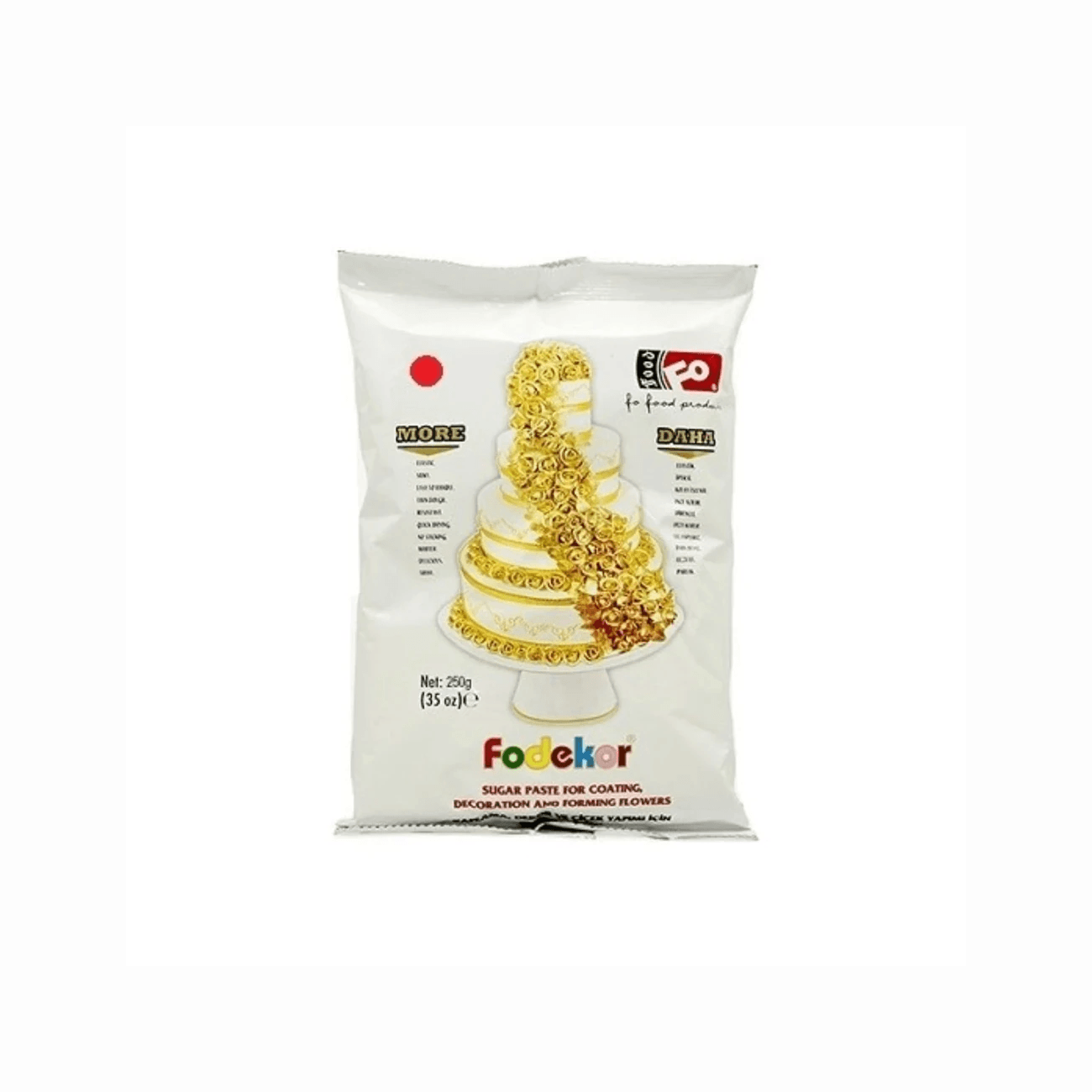 Kırmızı Fodekor Kaplama, Dekor ve Çiçek Yapımı için Şeker Hamuru 250 gr