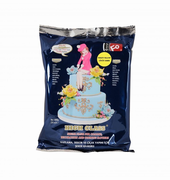 Civciv Sarısı High Class Kaplama, Dekor ve Çiçek Yapımı için Şeker Hamuru 1 kg