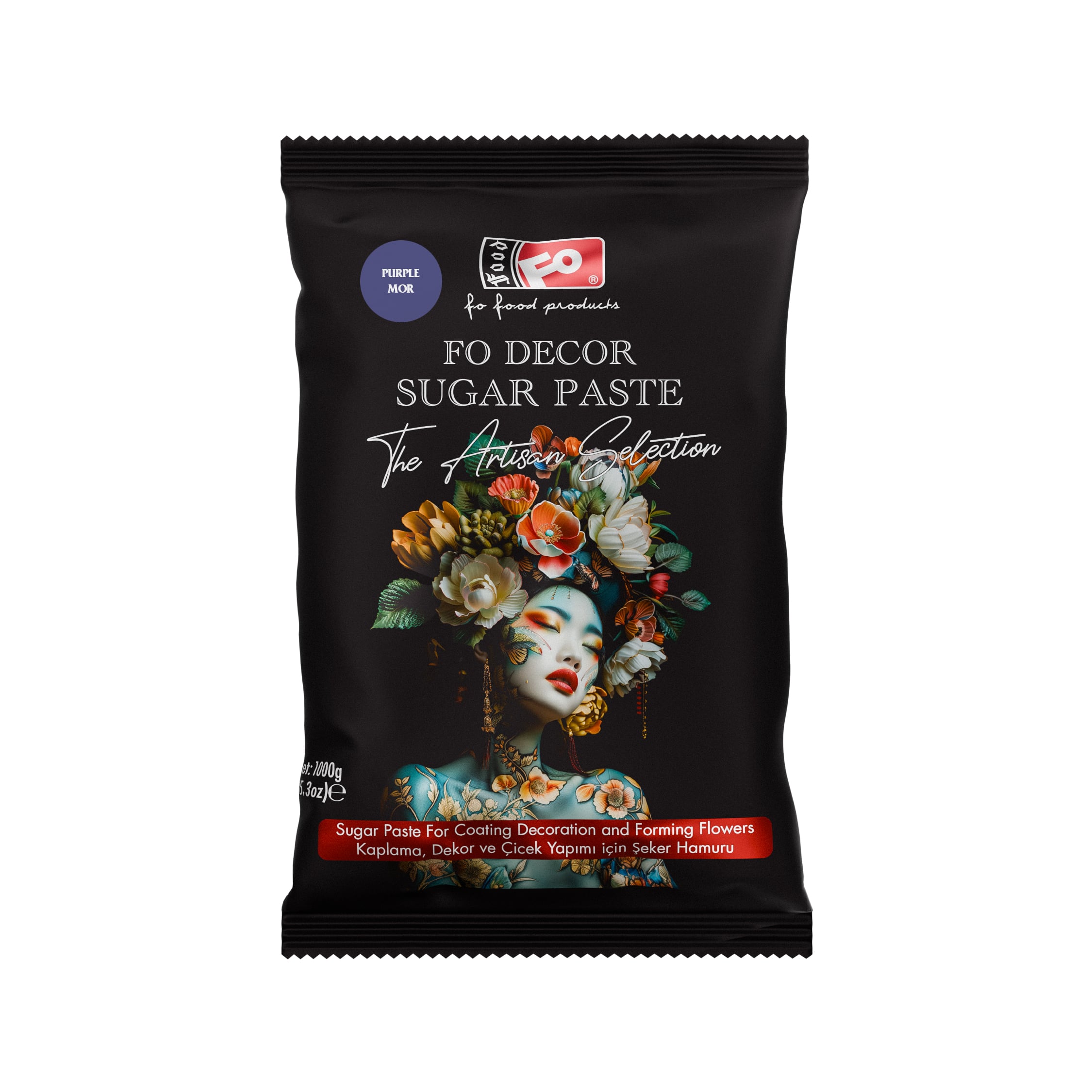 Mor Fodekor Kaplama, Dekor ve Çiçek Yapımı için Şeker Hamuru 1 kg
