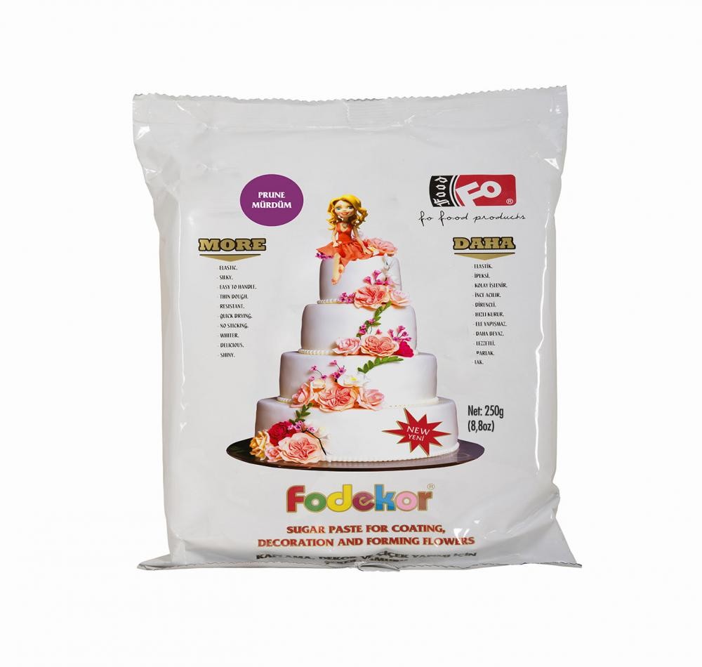 Mürdüm Fodekor Kaplama, Dekor ve Çiçek Yapımı için Şeker Hamuru 250 gr