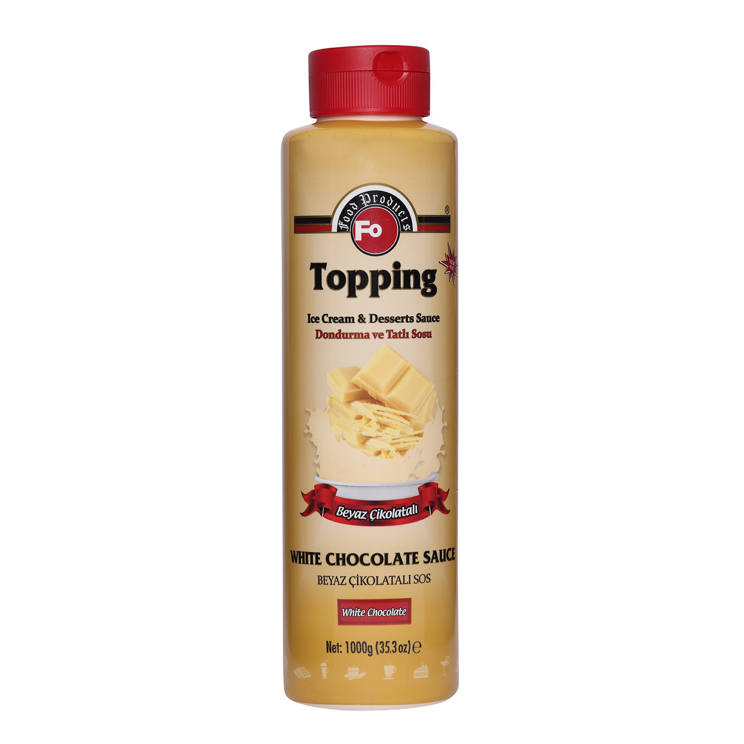 Beyaz Çikolatalı Topping Dondurma Sosu 1 Kg
