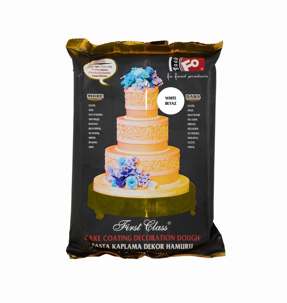 Beyaz First Class Kaplama, Dekor ve Çiçek Yapımı için Şeker Hamuru 1 kg