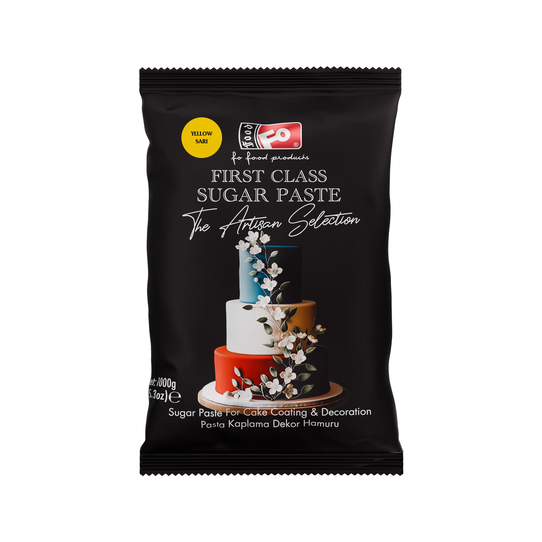 Sarı First Class Kaplama, Dekor ve Çiçek Yapımı için Şeker Hamuru 1 kg