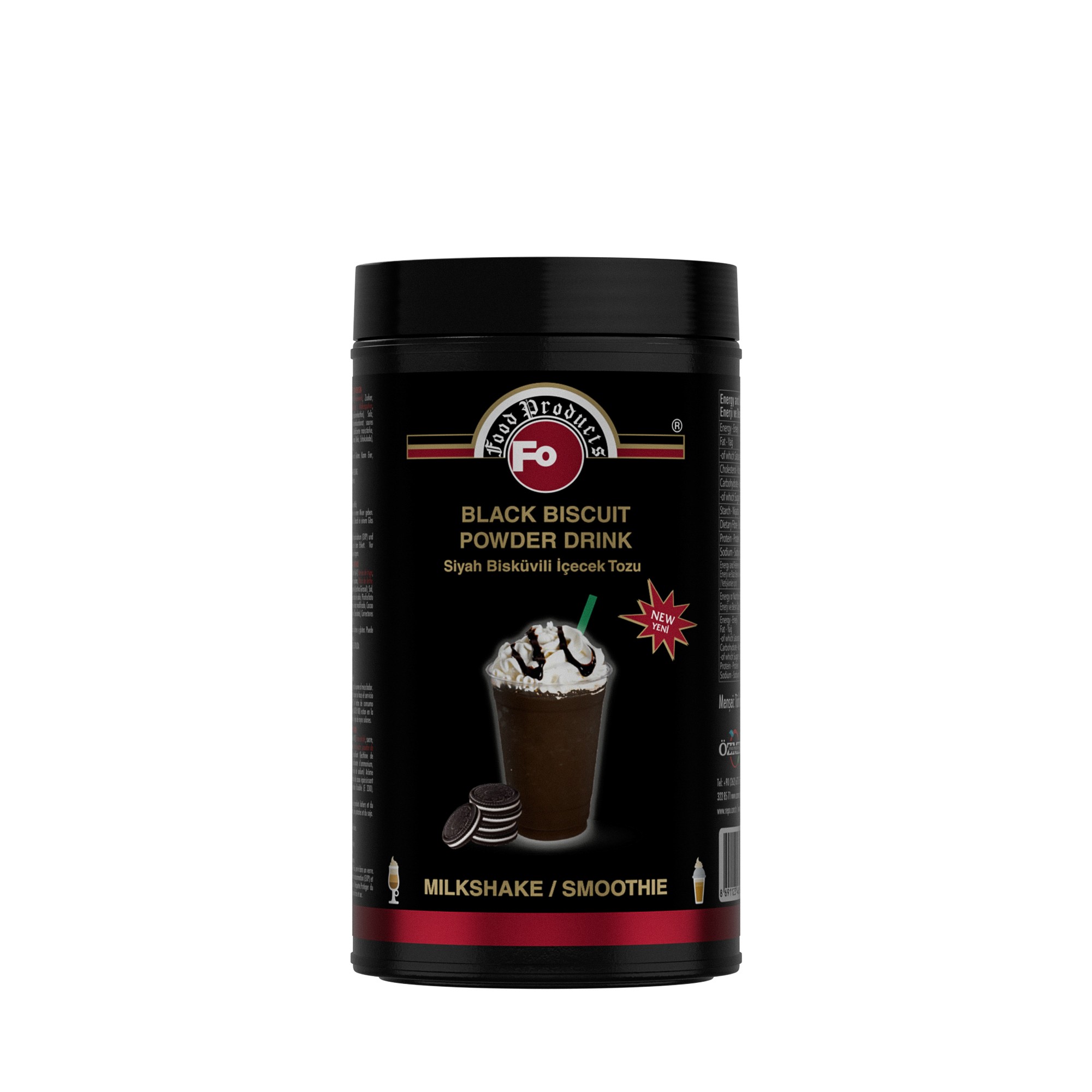 Siyah Bisküvi Aromalı İçecek Tozu Milkshake 1 Kg