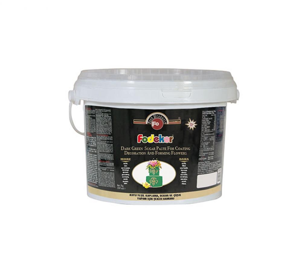 Koyu Yeşil Fodekor Kaplama, Dekor ve Çiçek Yapımı için Şeker Hamuru 2,5 kg