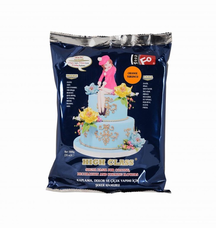 Turuncu High Class Kaplama, Dekor ve Çiçek Yapımı için Şeker Hamuru 1 kg