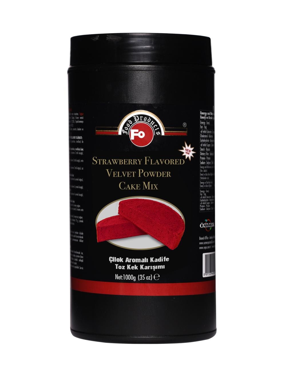 Çilek Aromalı Kırmızı Kadife Pandispanya Toz Kek Karışımı 1 kg