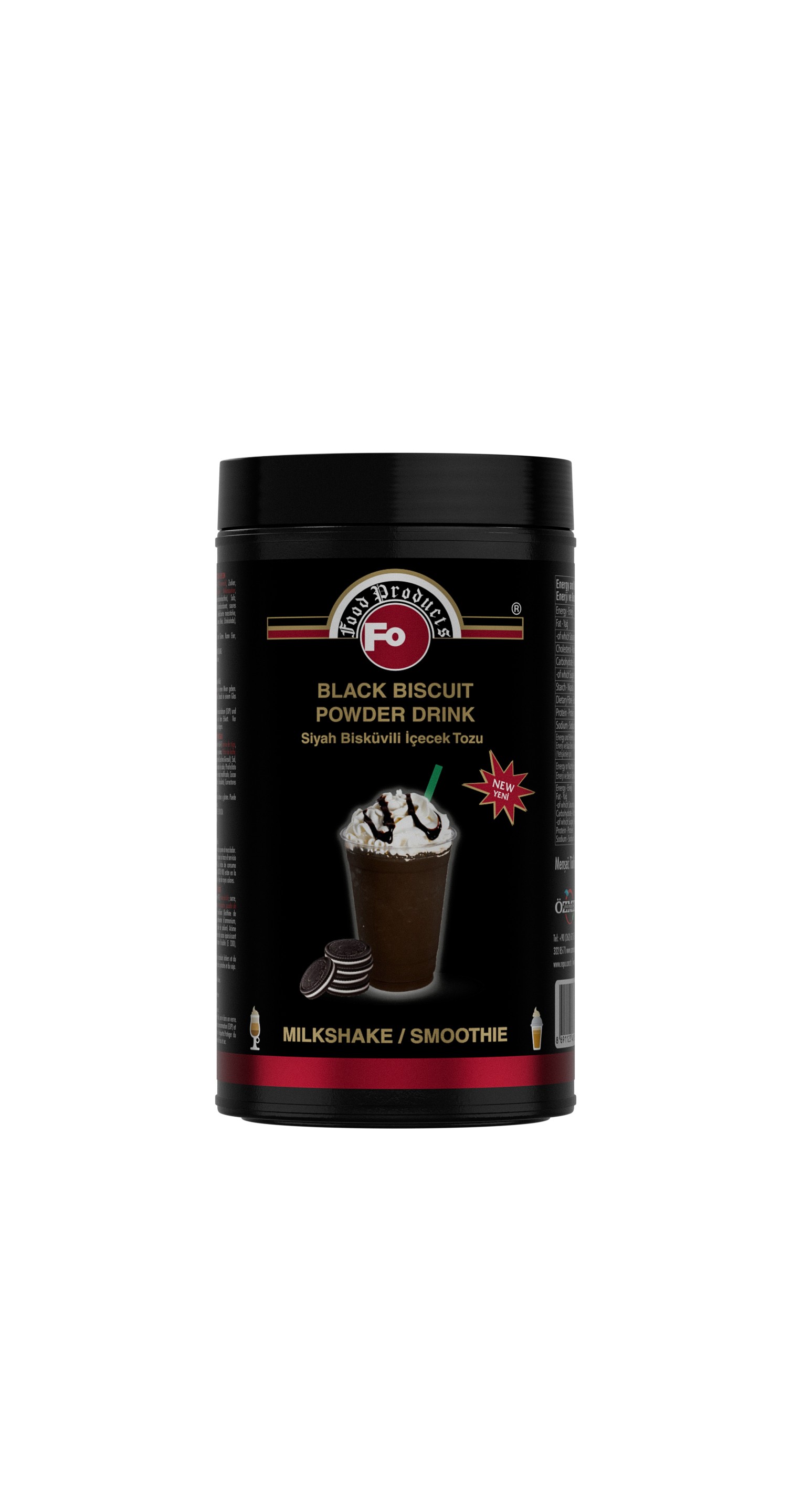Siyah Bisküvi Aromalı İçecek Tozu Milkshake 1 Kg