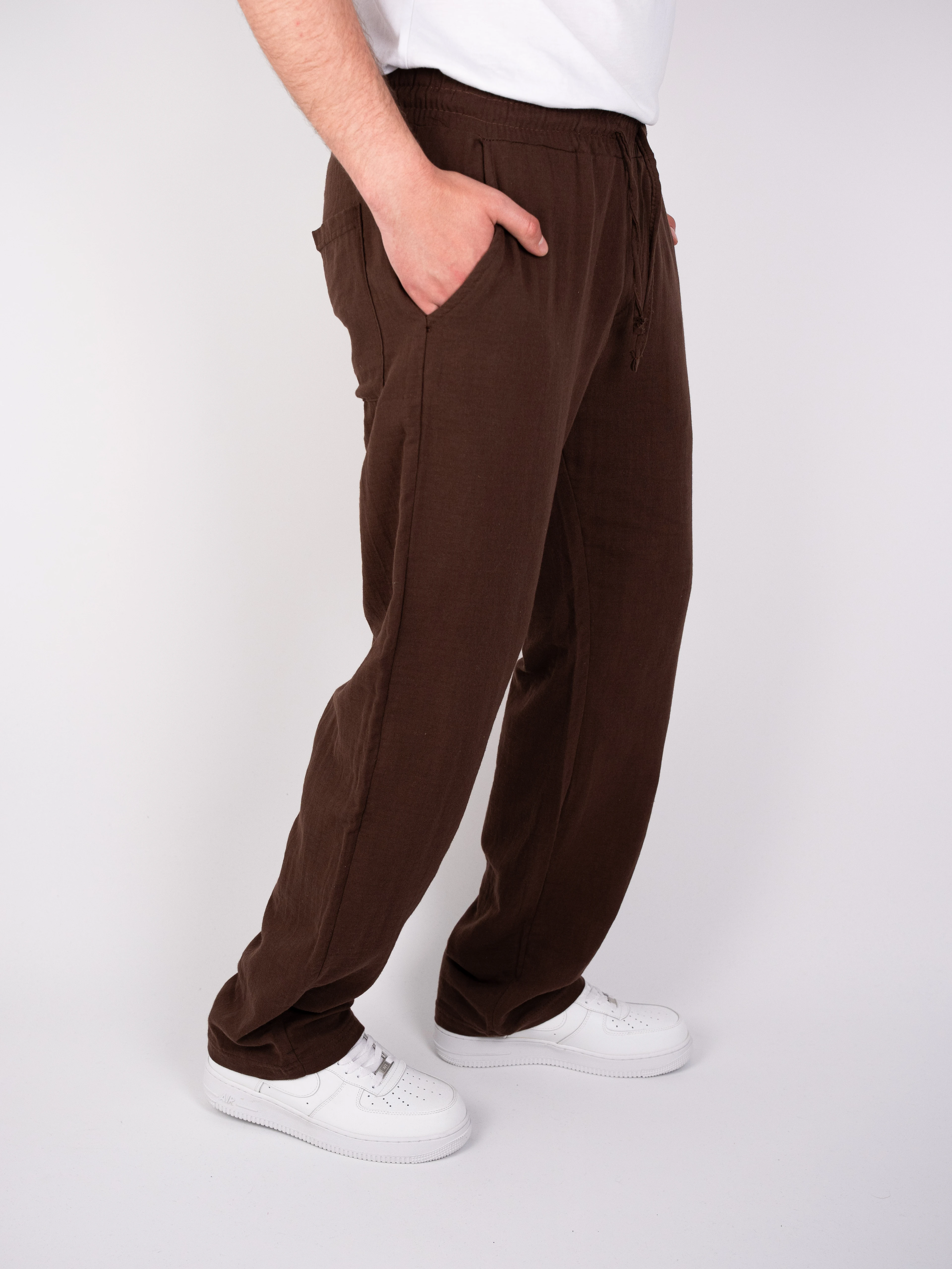 Müslin Kumaş Acı Kahve Pantolon