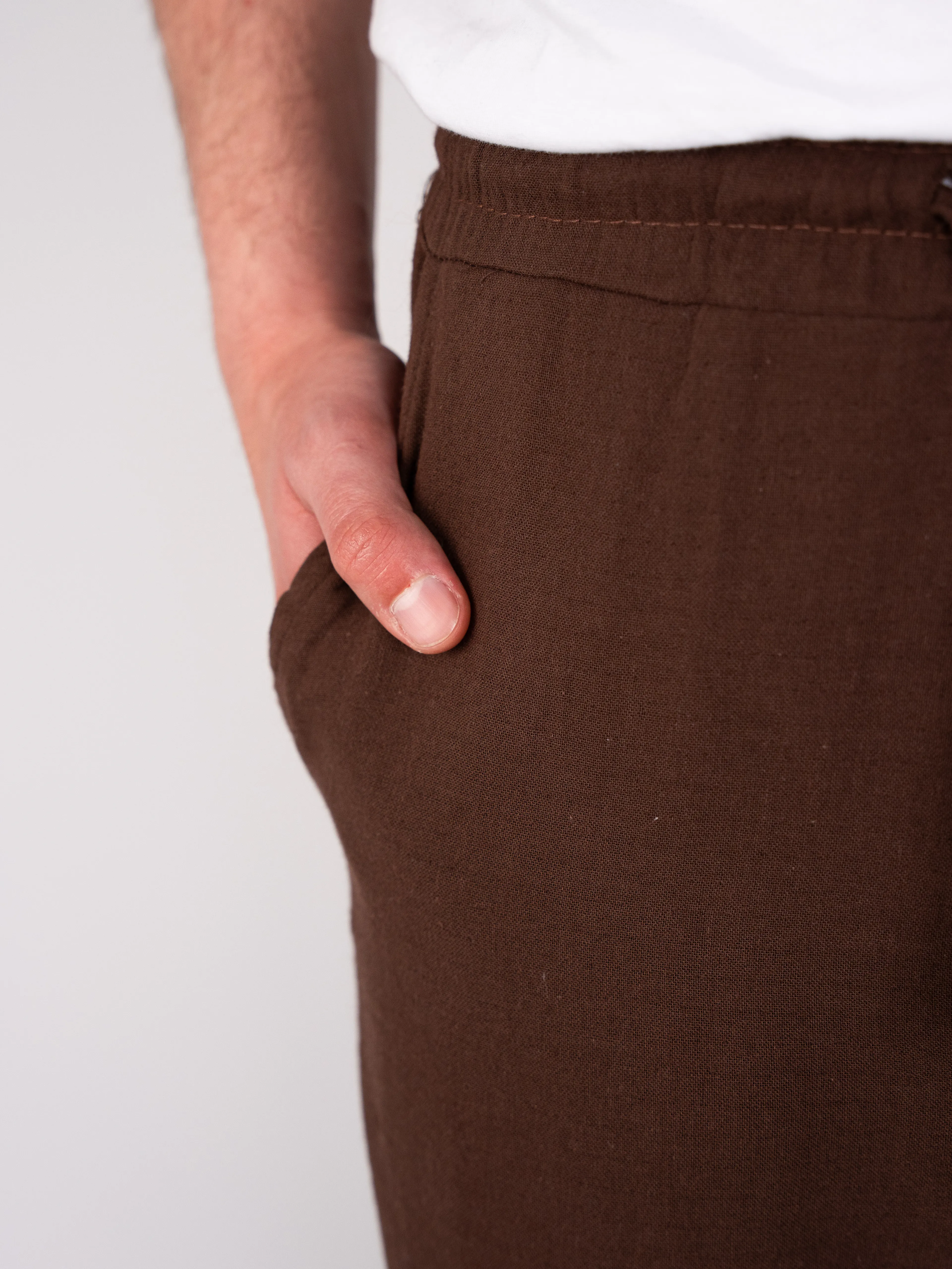 Müslin Kumaş Acı Kahve Pantolon