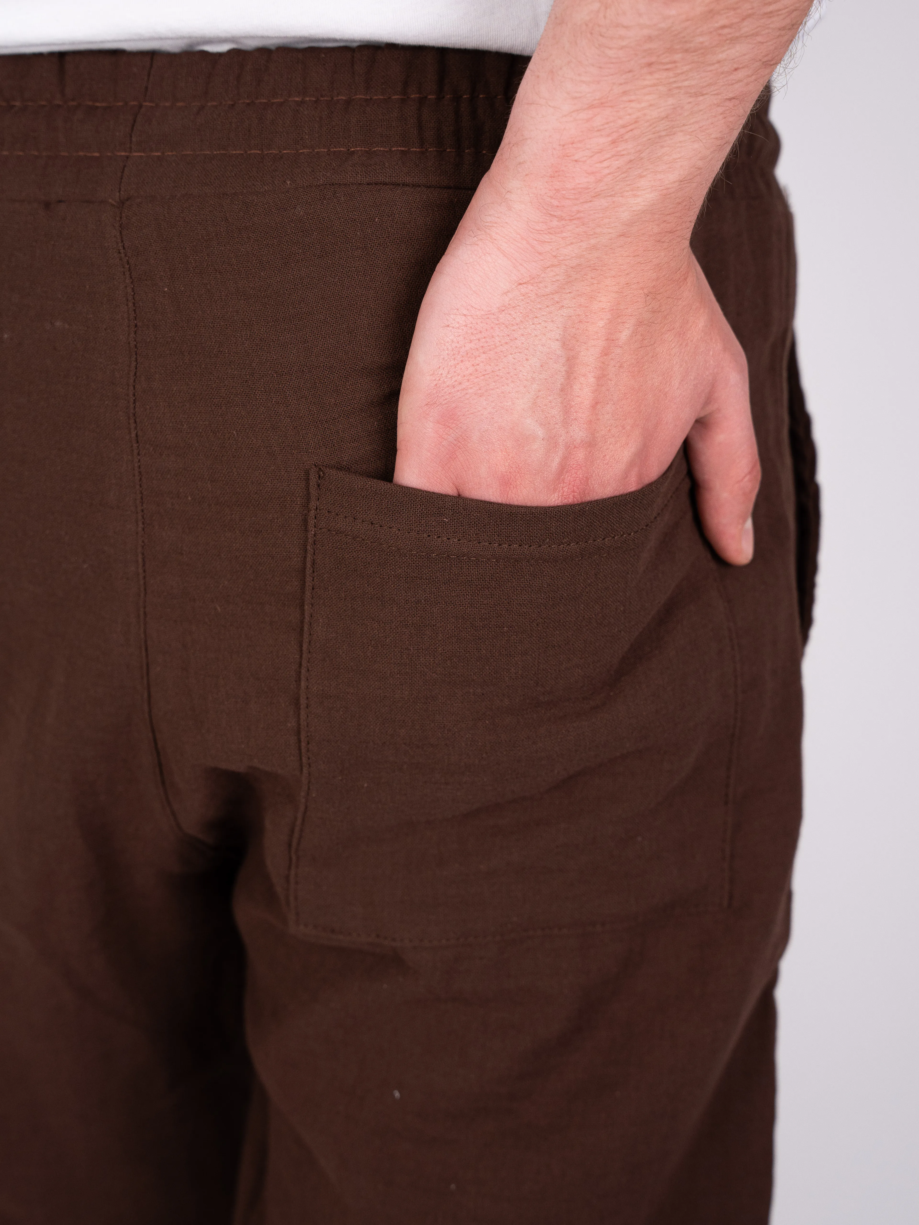 Müslin Kumaş Acı Kahve Pantolon