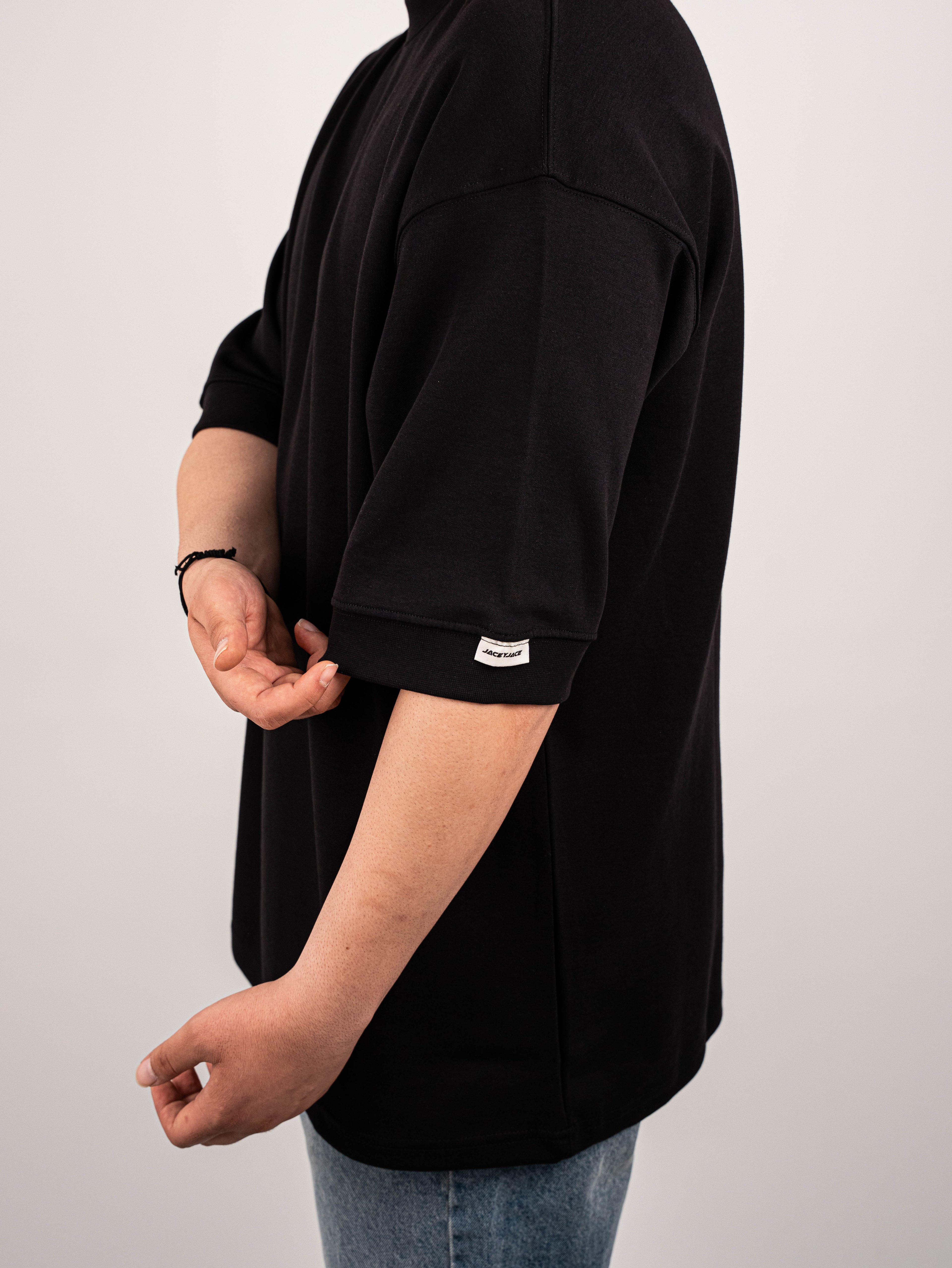 Siyah Duble Face Oversize T-Shirt
