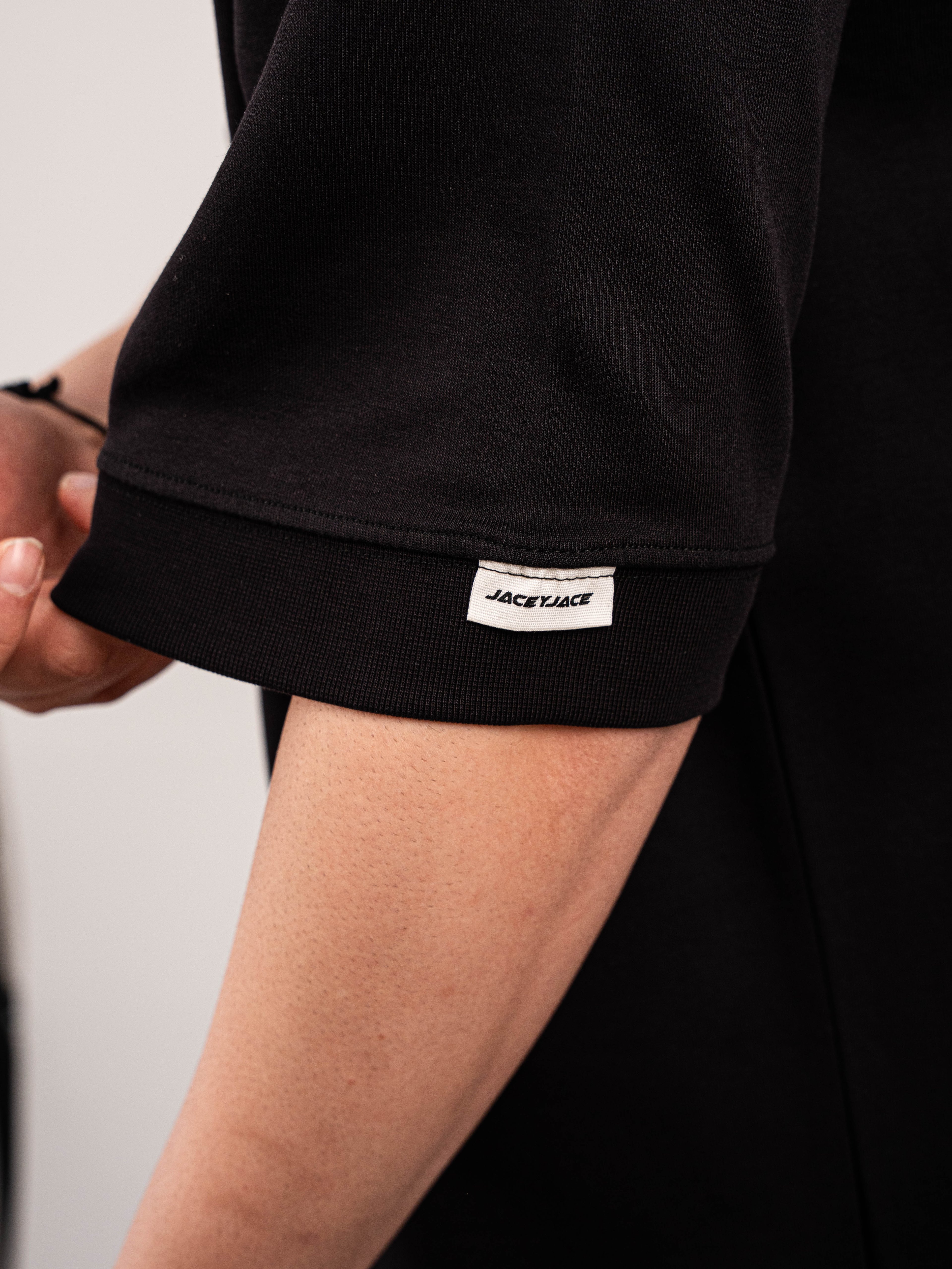 Siyah Duble Face Oversize T-Shirt