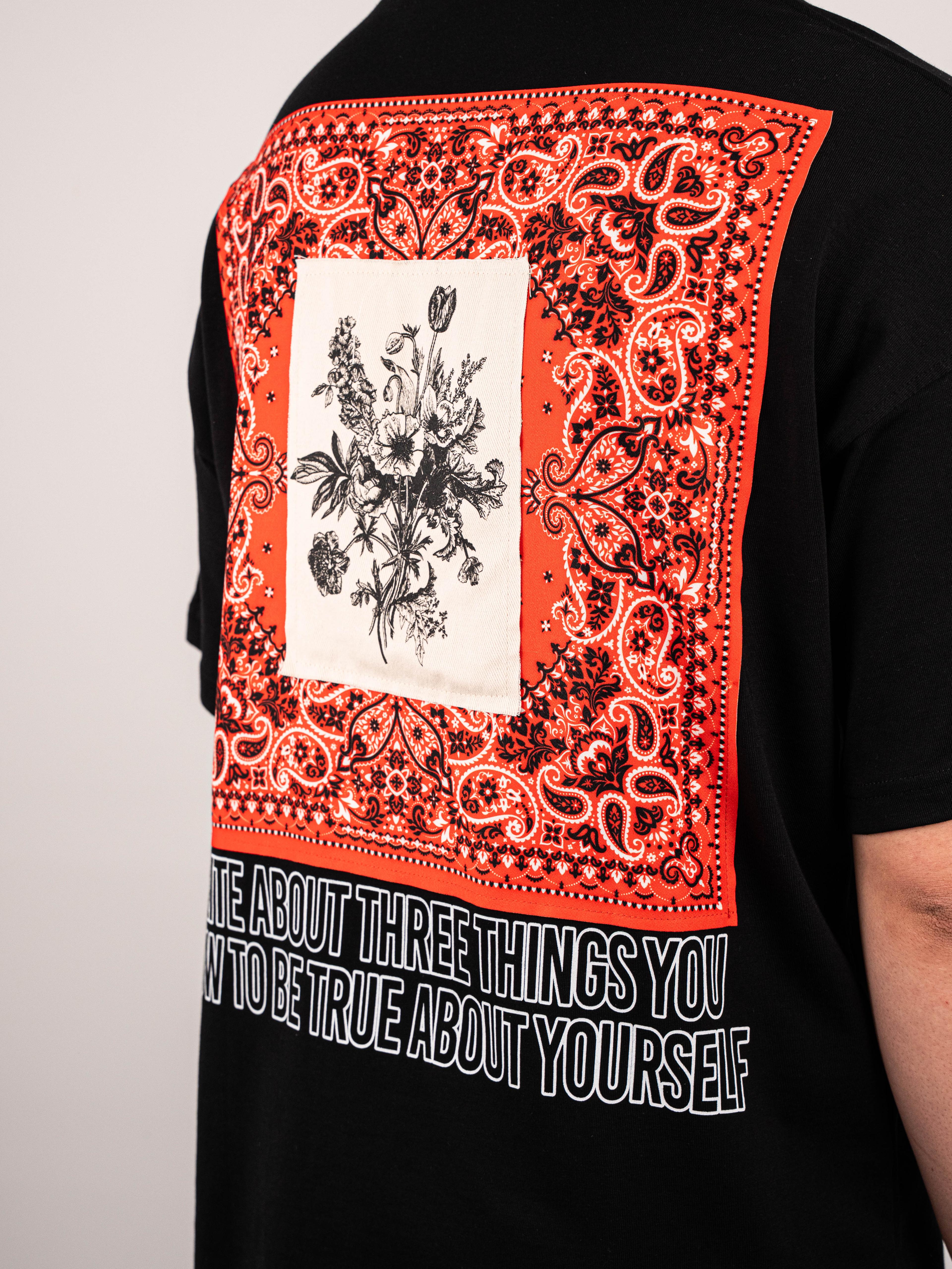 Patchli Siyah Oversize T- Shirt