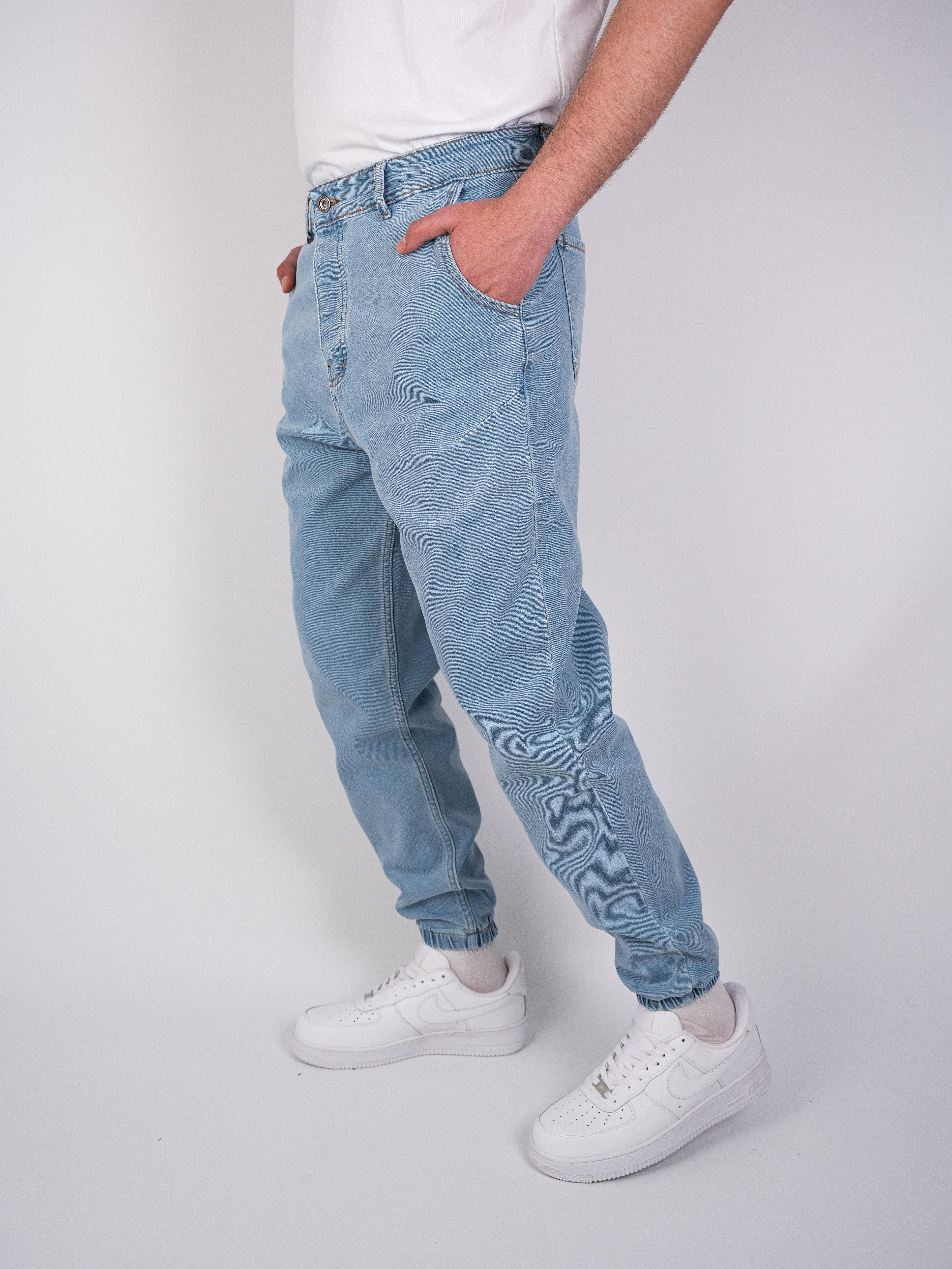  Boyfrend Buz Mavisi Paçası Lastikli Jean