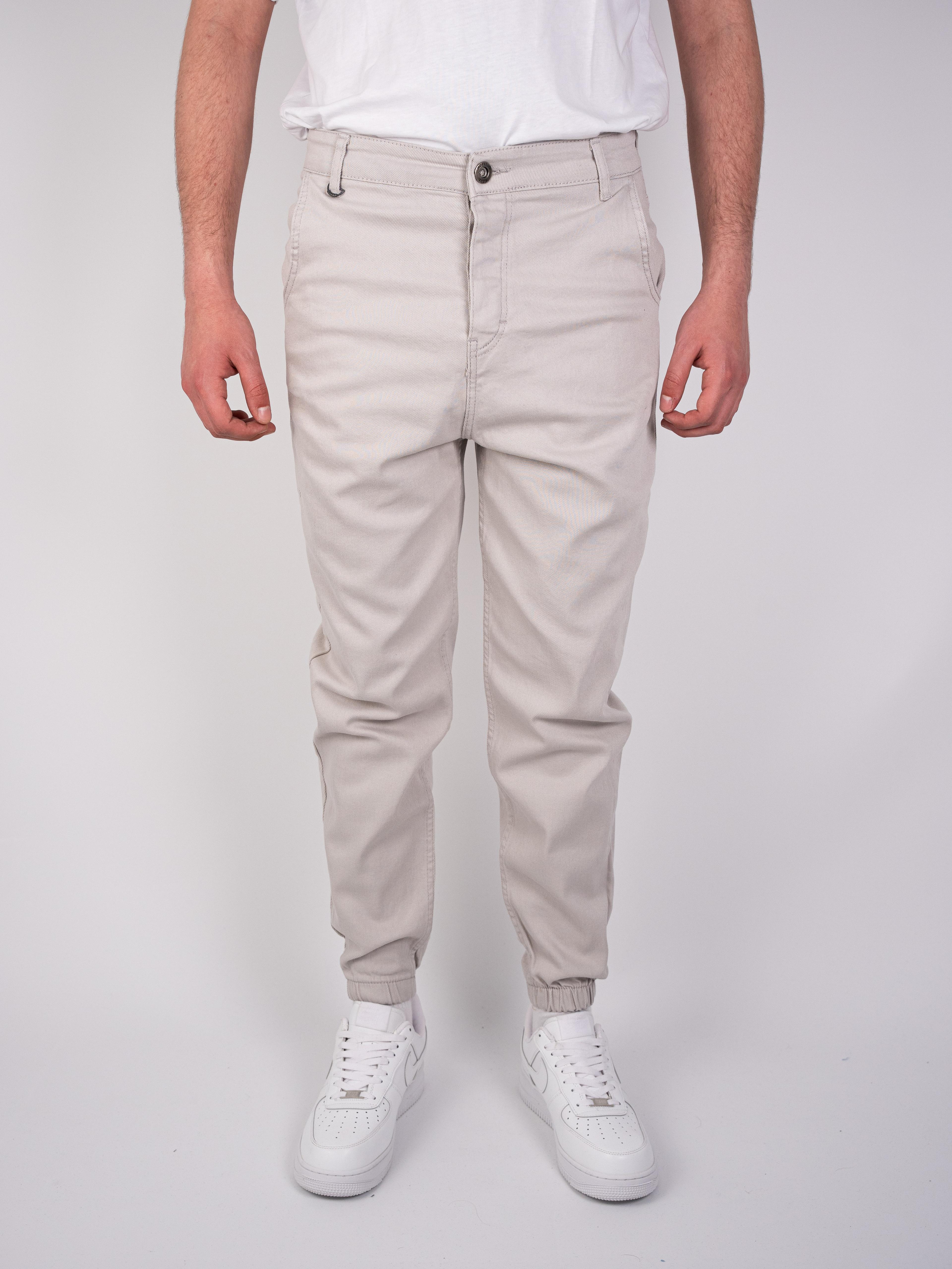 Krem Boyfriend Bileği Lastikli Jean