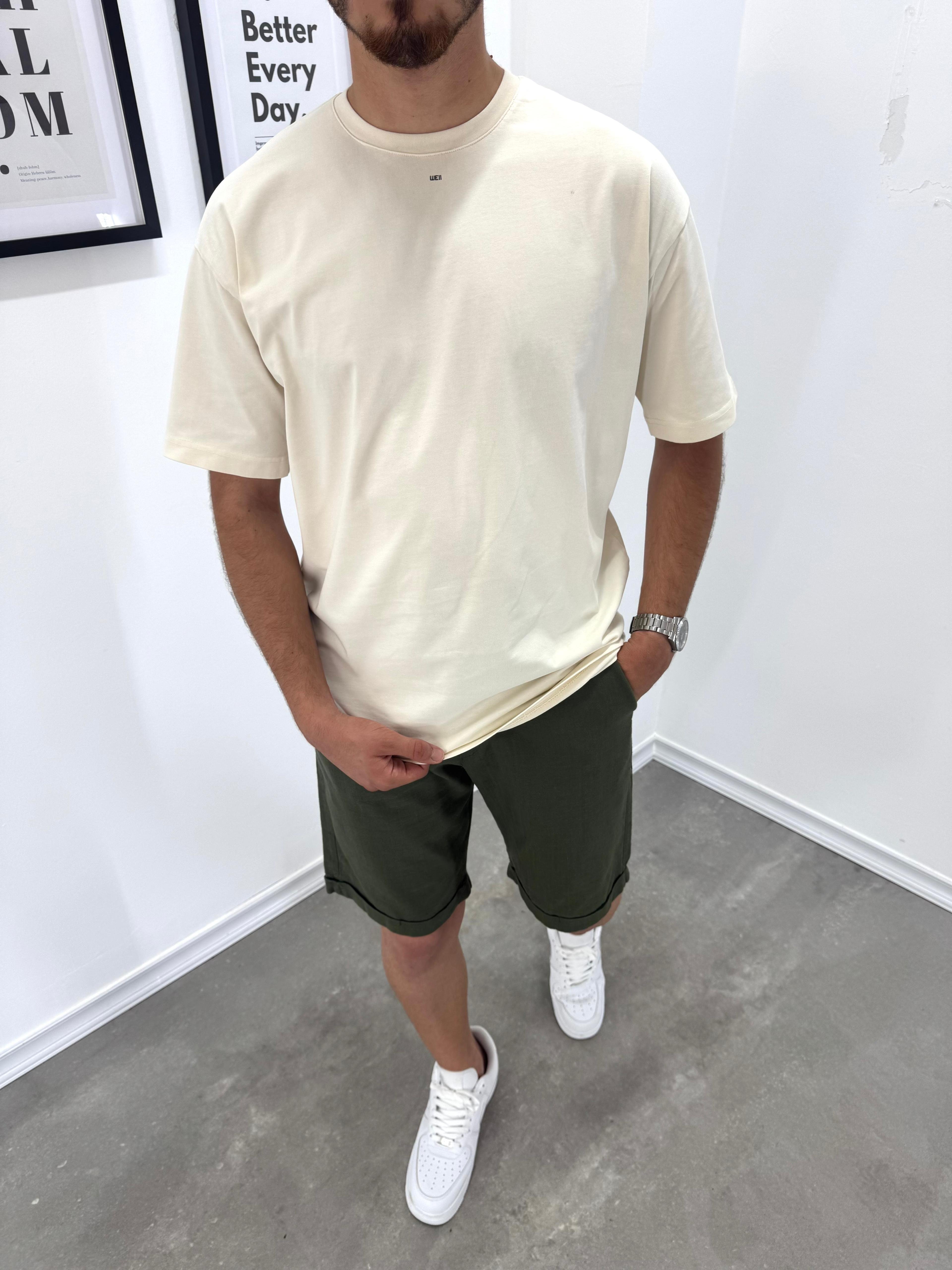 OVERSİZE BASIC T-SHIRT - EKRU